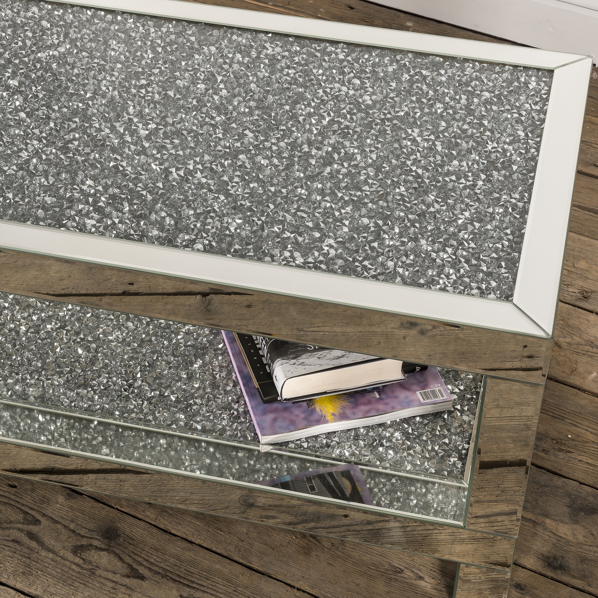 Crushed Diamond Mirrored Coffee Table