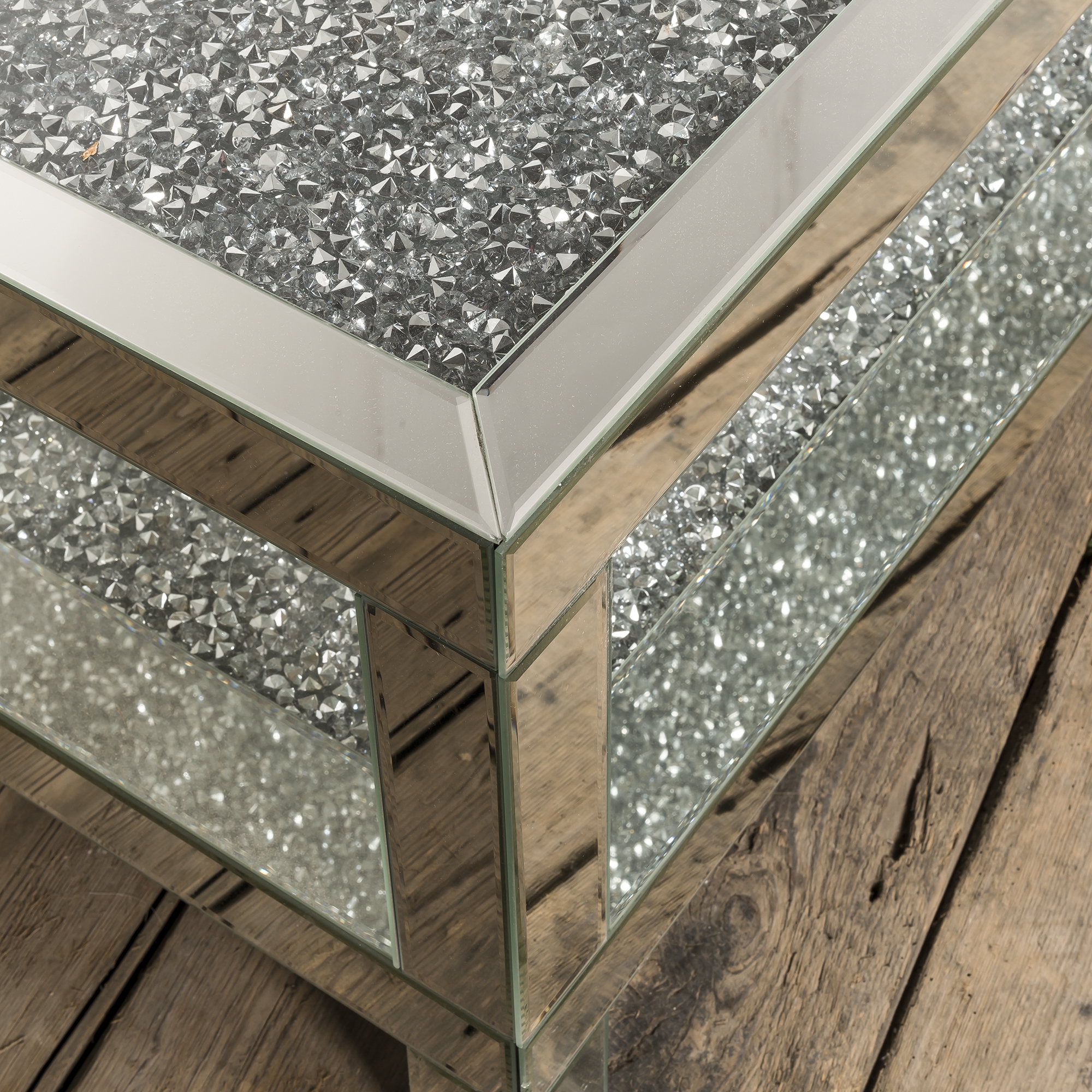 Crushed Diamond Mirrored Coffee Table 