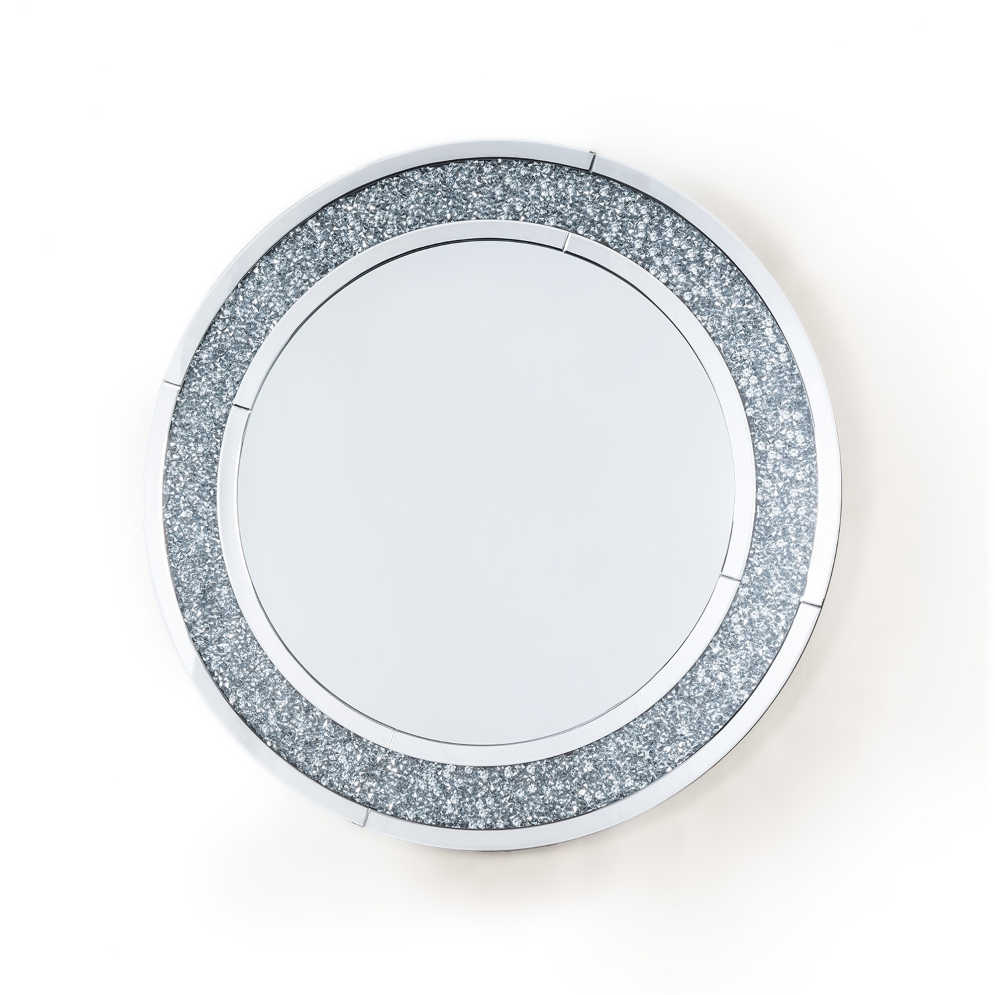 Crushed Diamond Round Mirror