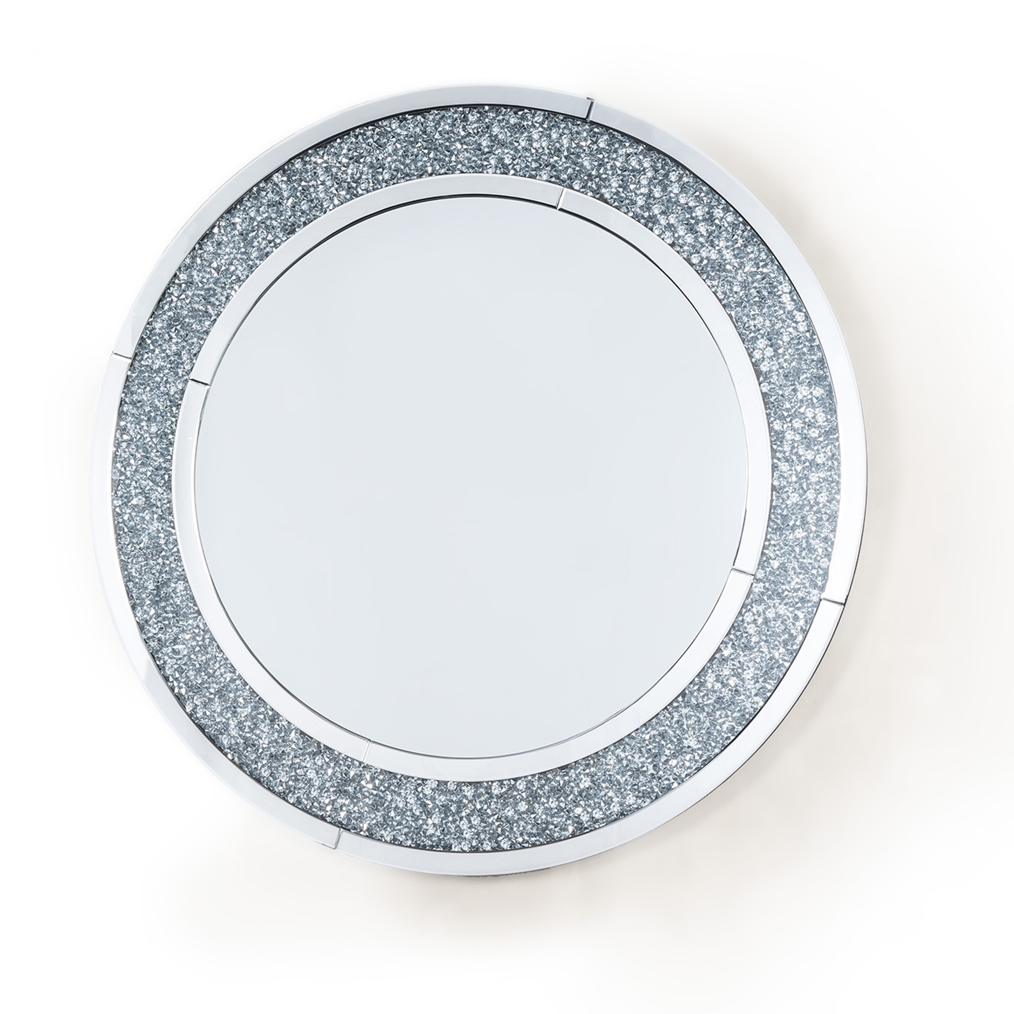 Crushed Diamond Round Mirror
