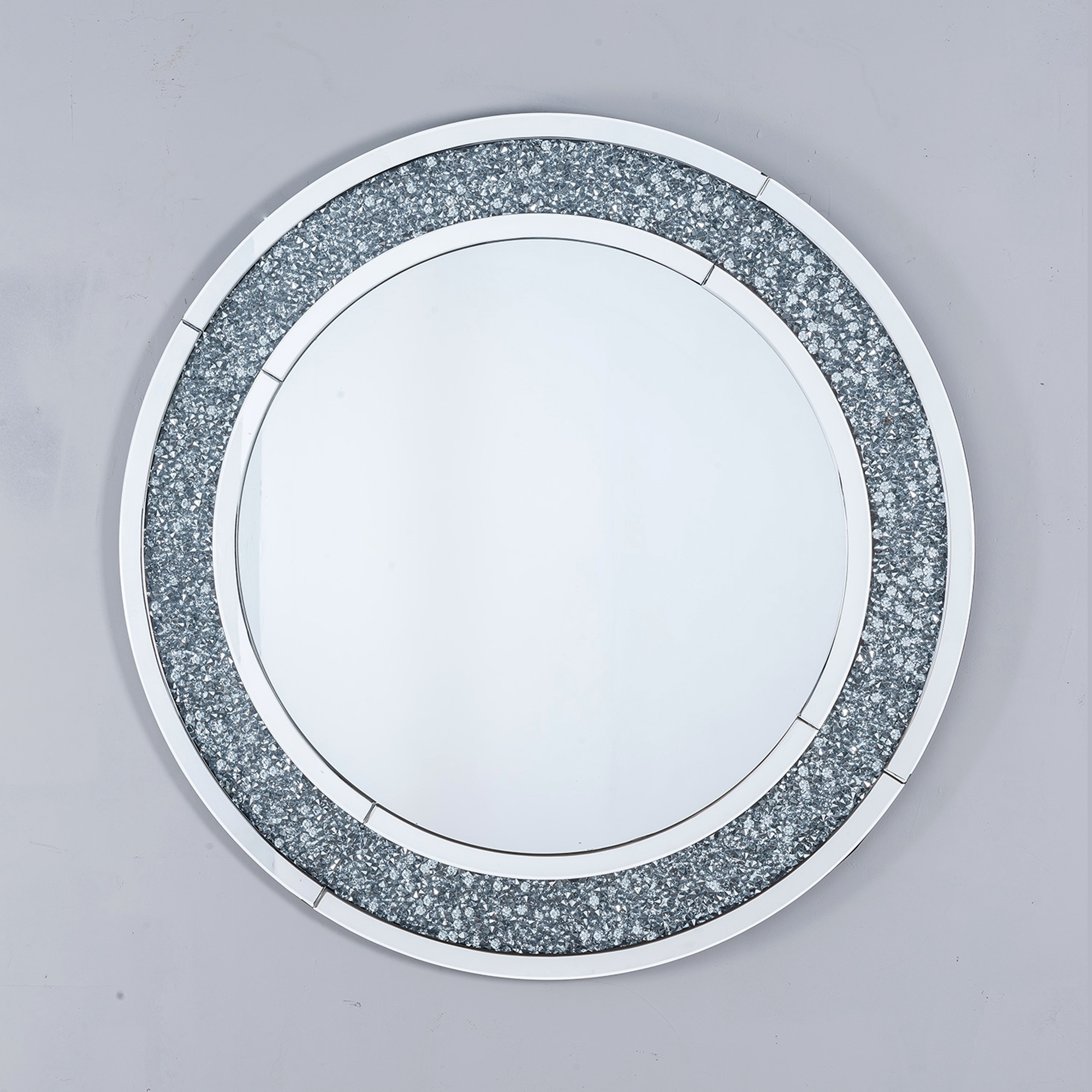 Crushed Diamond Round Mirror