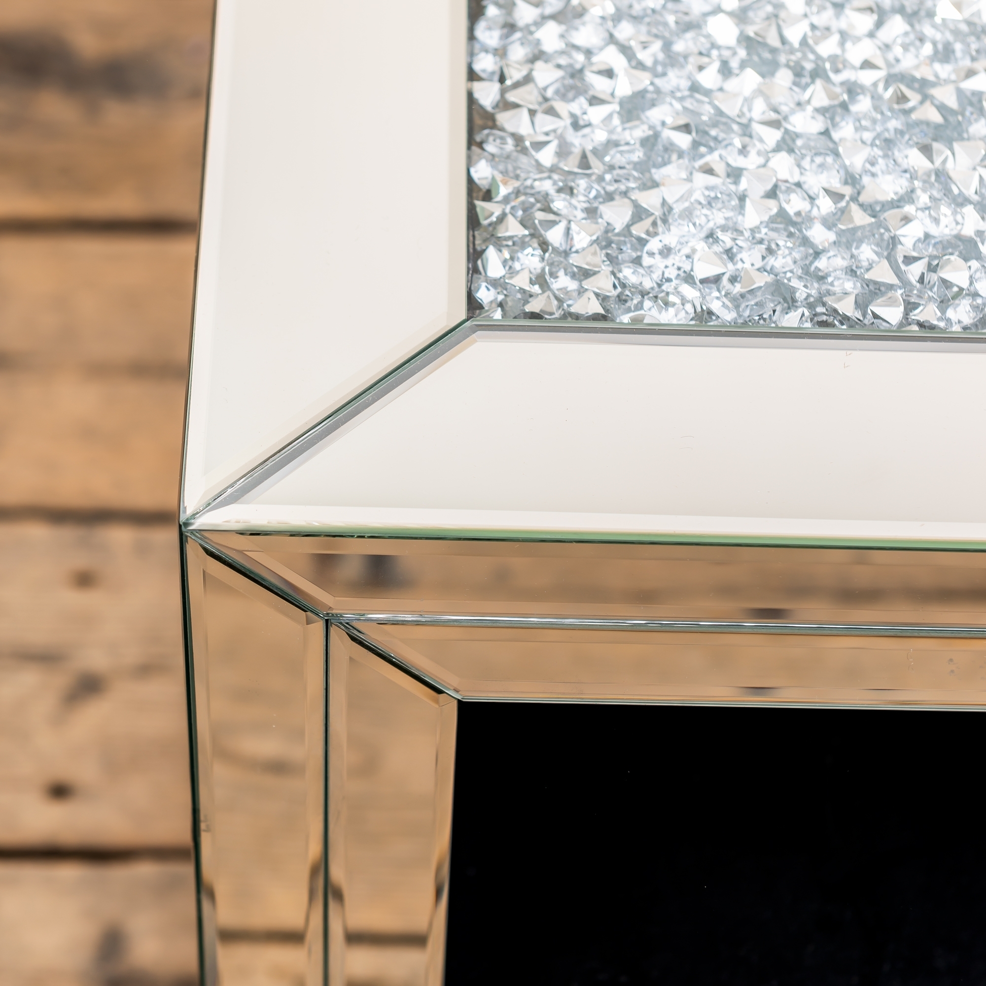 Crushed Diamond Mirrored TV Media Unit