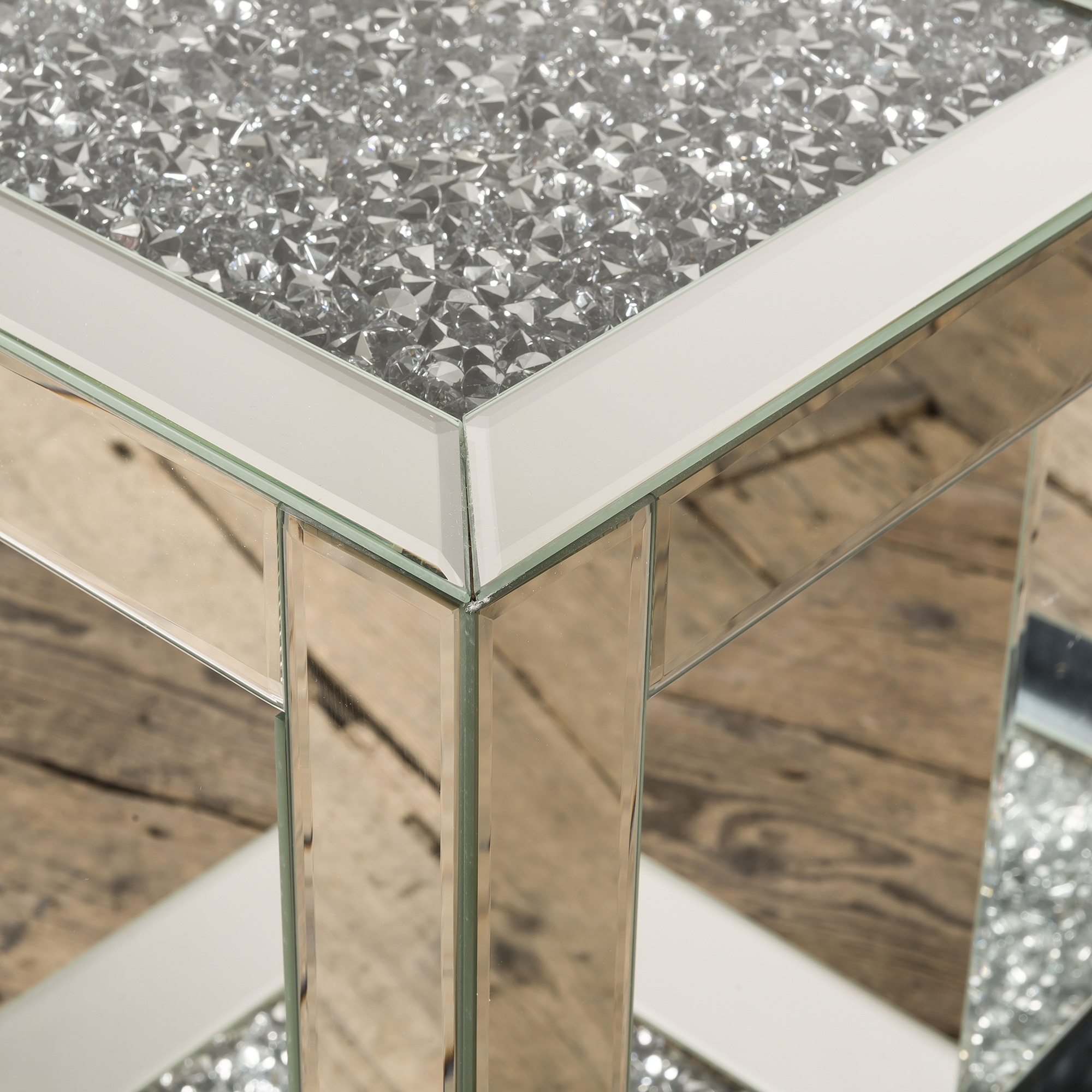 Crushed Diamond Mirrored Occasional Table