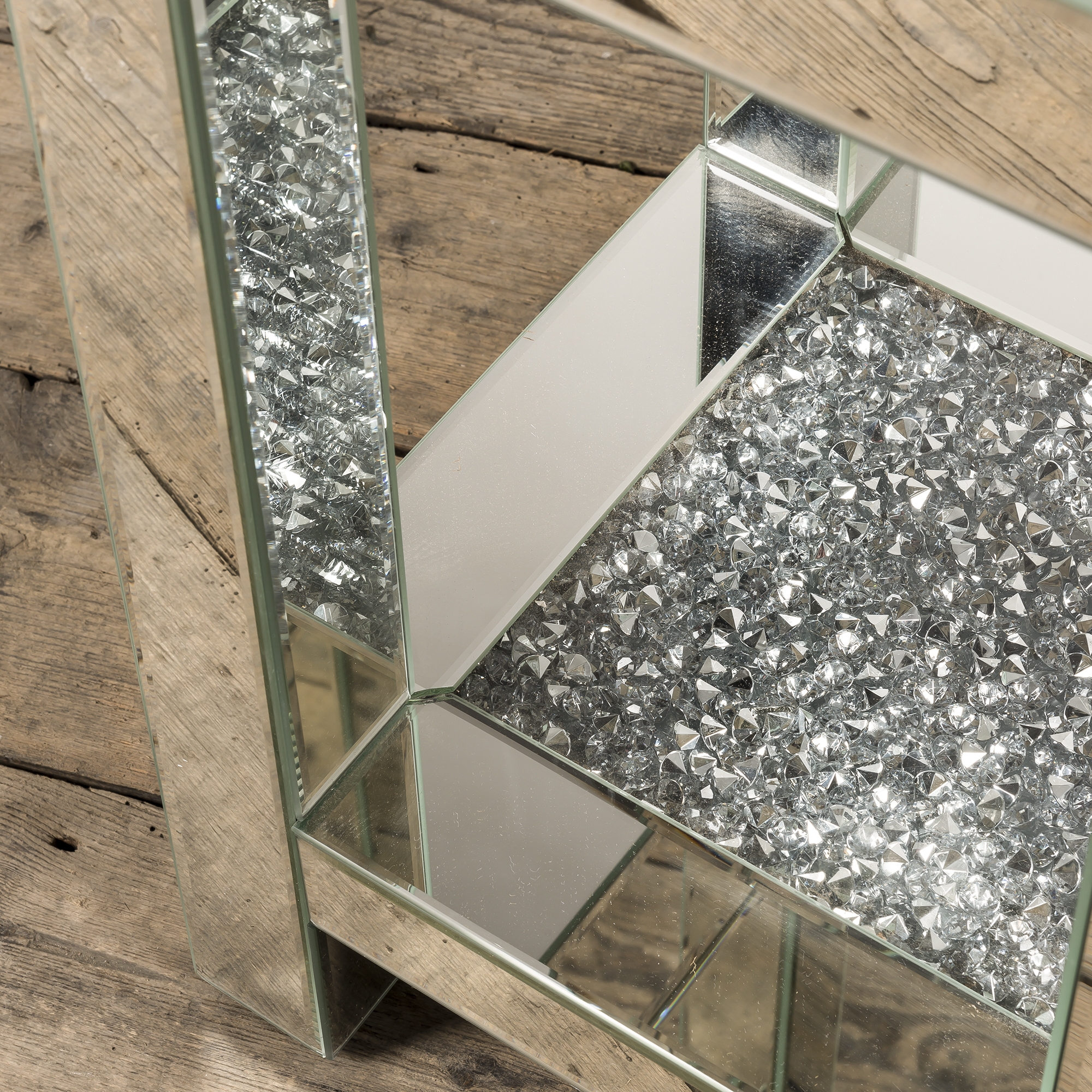 Crushed Diamond Mirrored Occasional Table