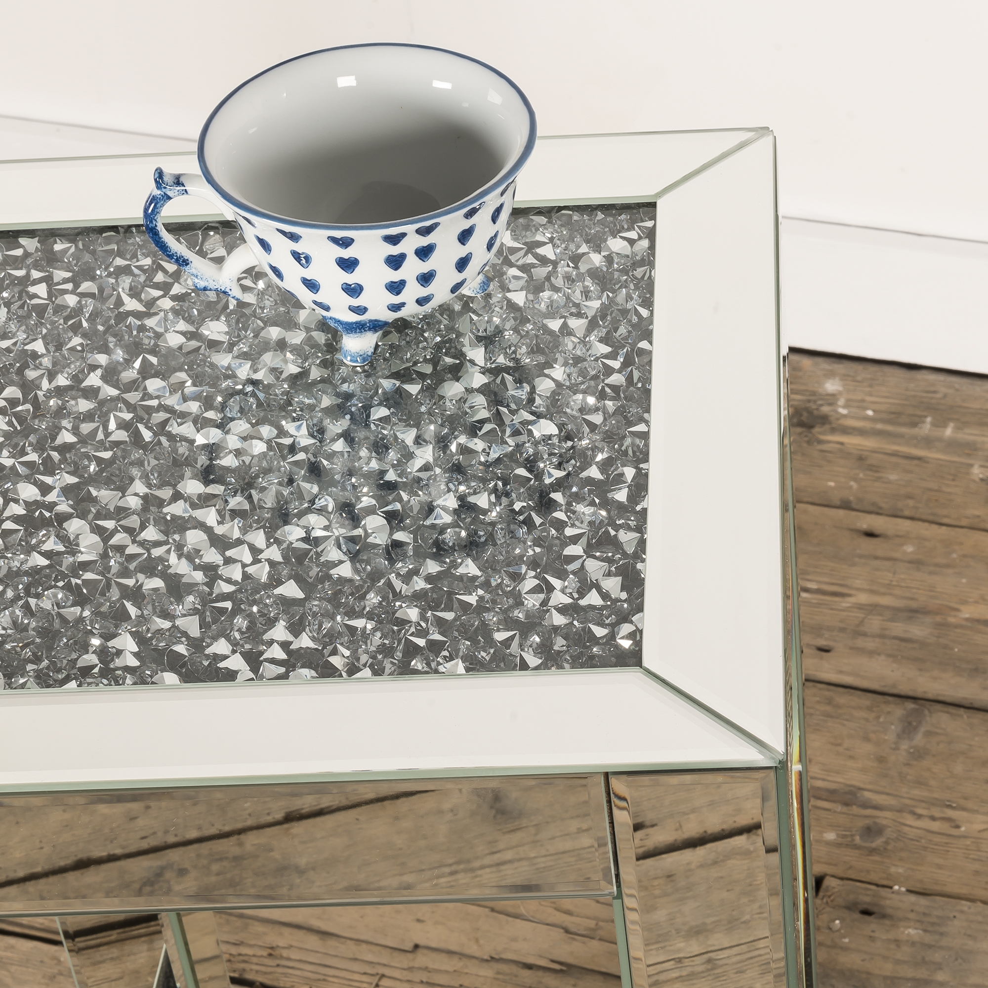 Crushed Diamond Mirrored Occasional Table