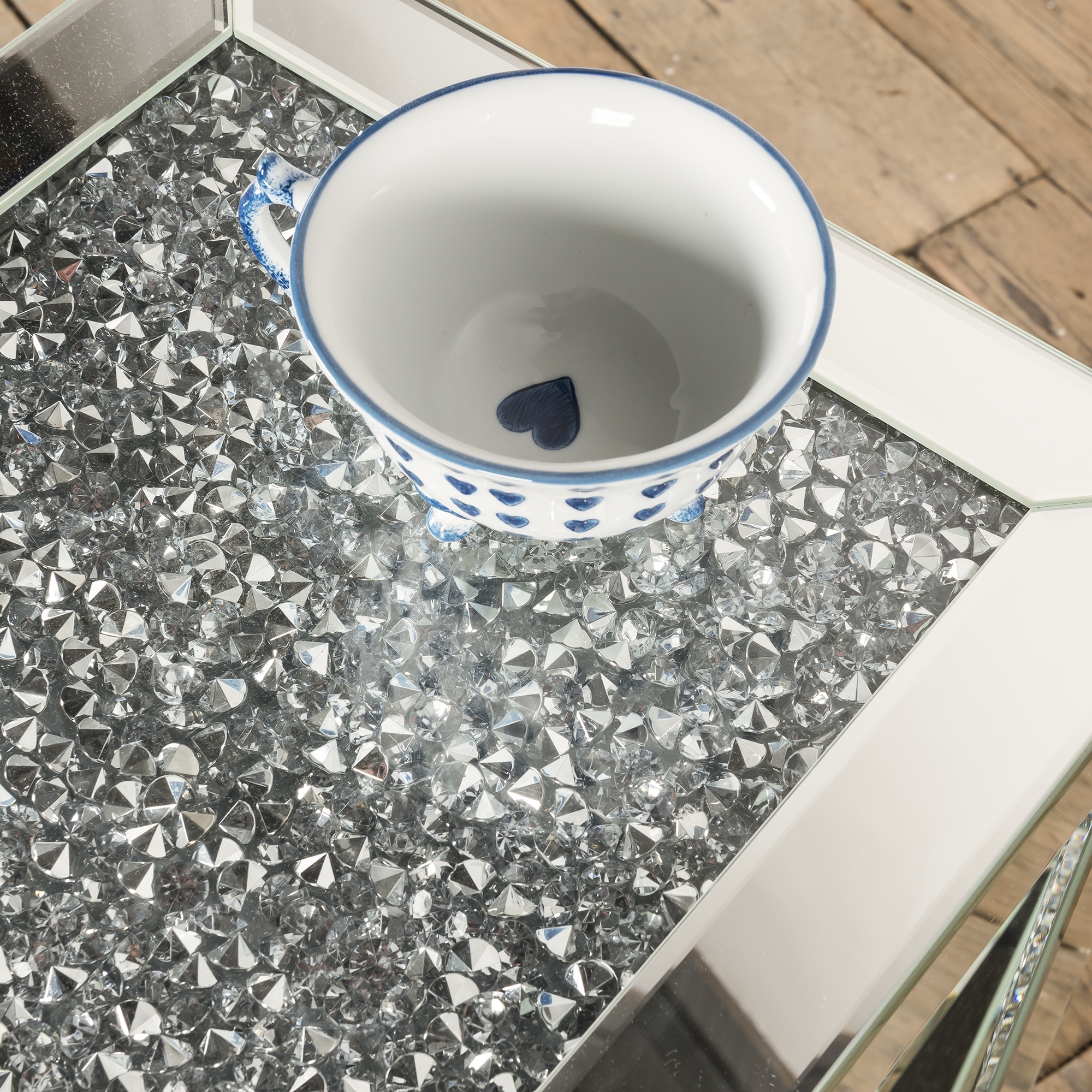 Crushed Diamond Mirrored Occasional Table