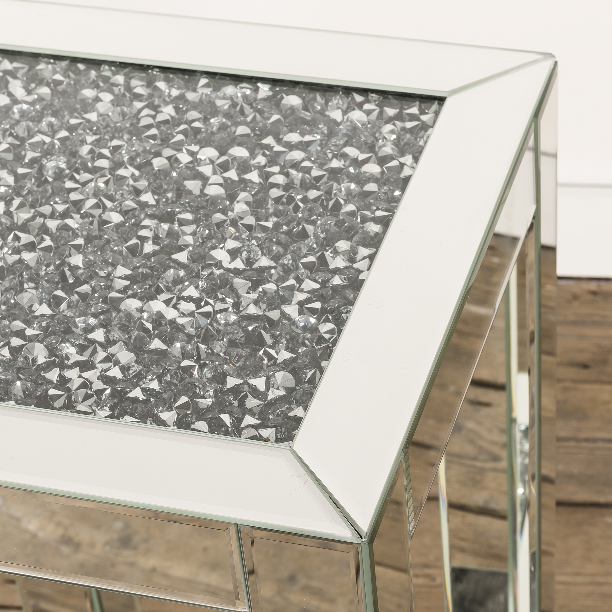 Crushed Diamond Mirrored Occasional Table