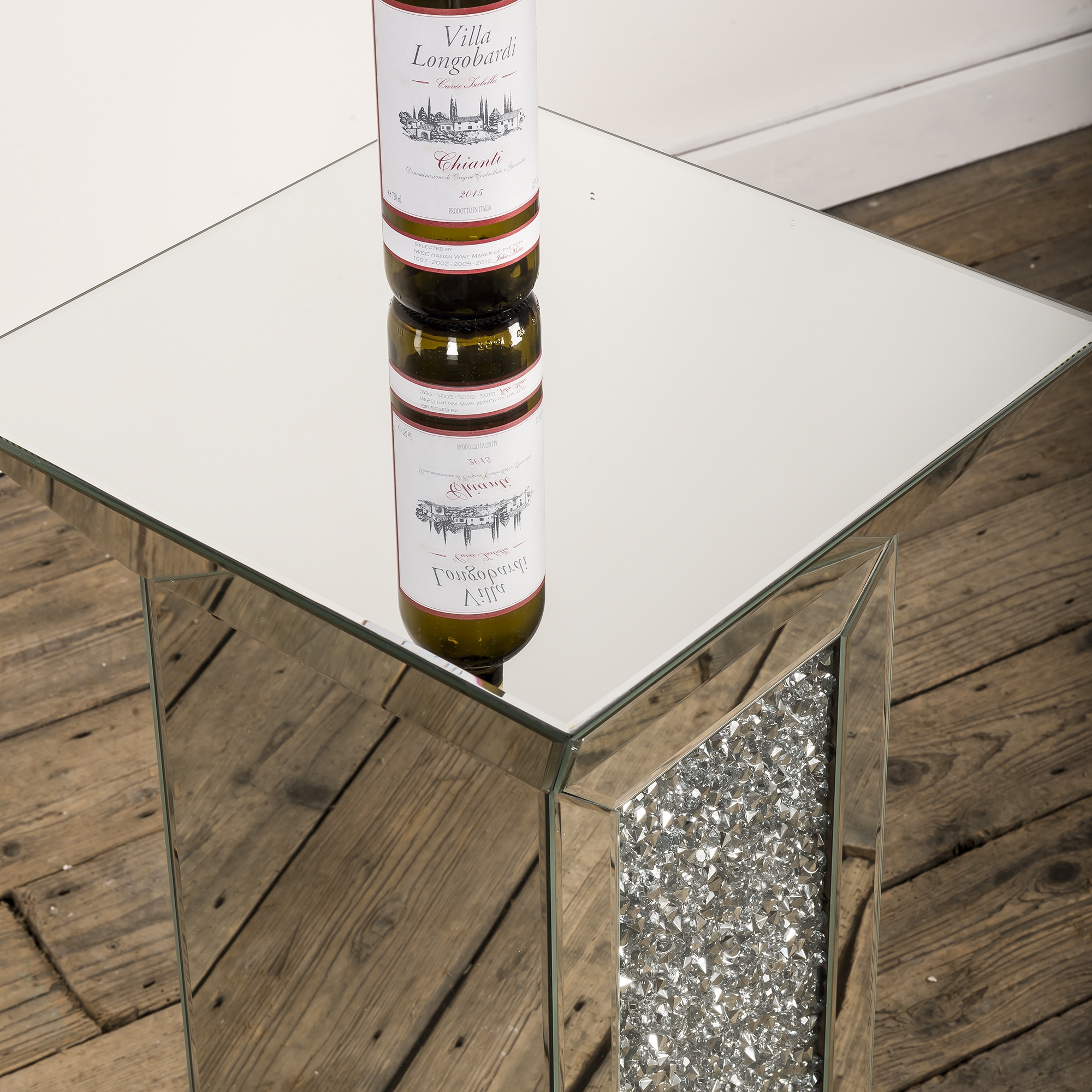 Crushed Diamond Mirrored Occasional Plinth