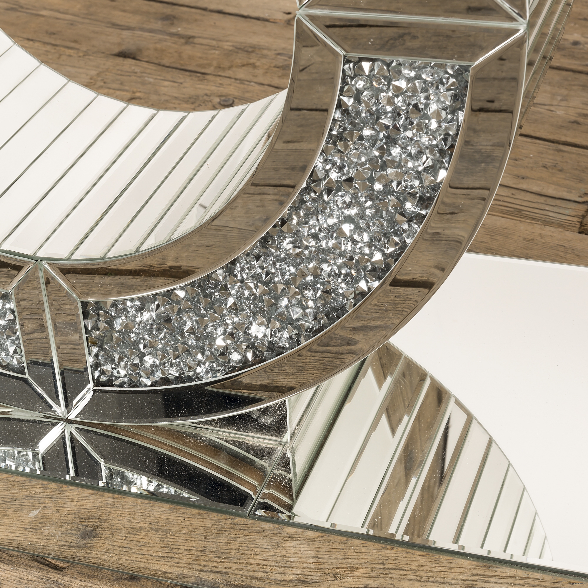 Crushed Diamond Mirrored Console Table