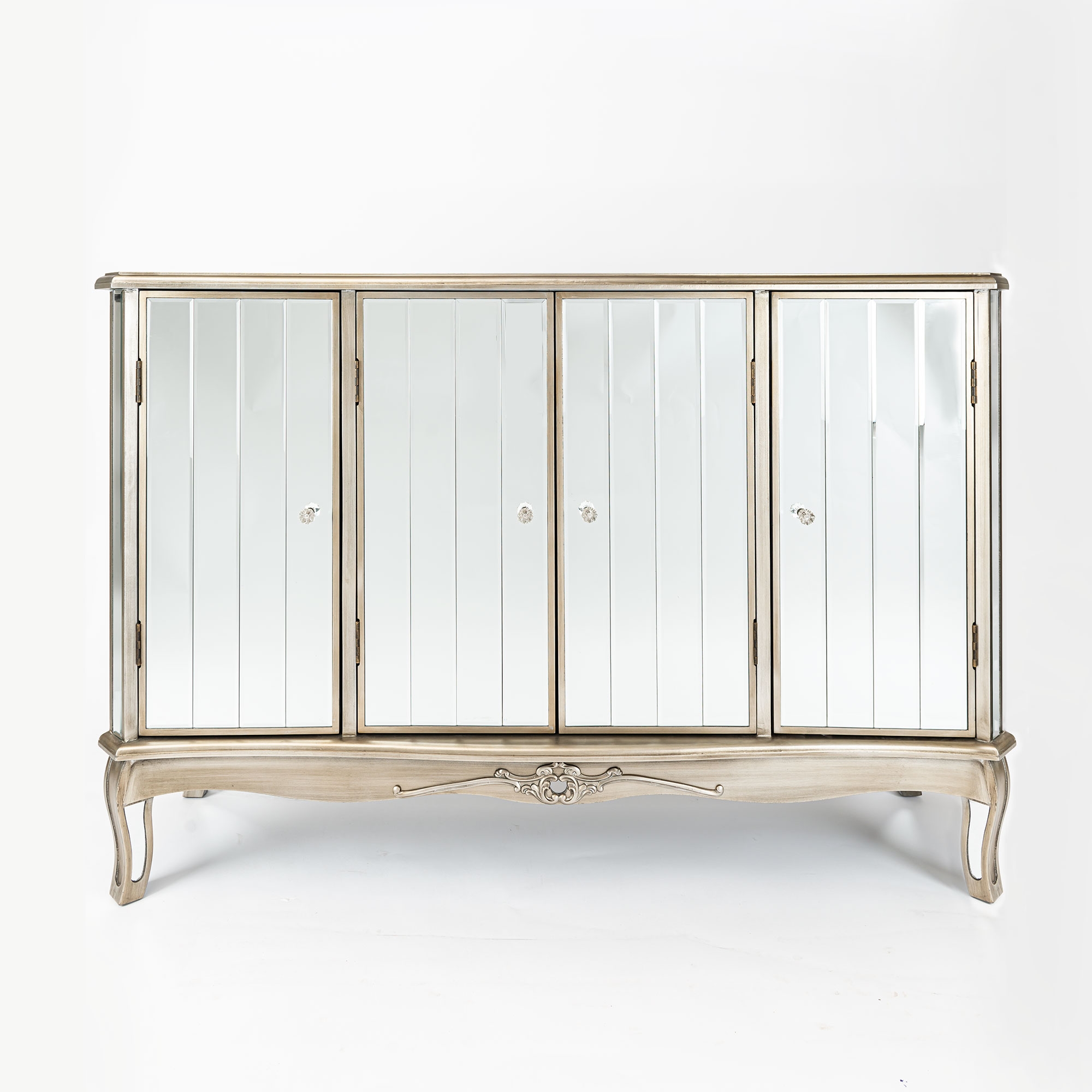 Annabelle Mirrored Sideboard Cabinet - Antique Silver