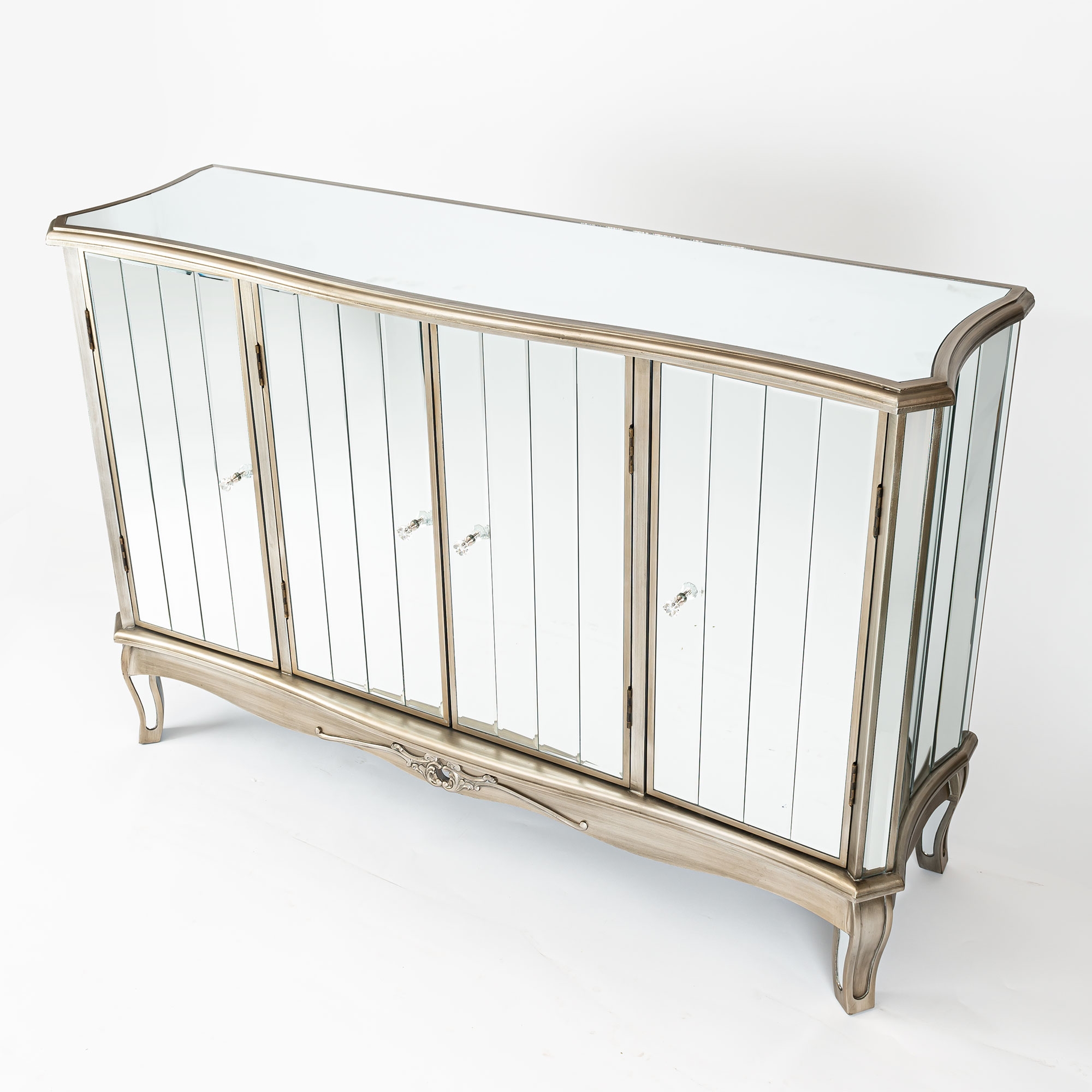 Annabelle Mirrored Sideboard Cabinet - Antique Silver