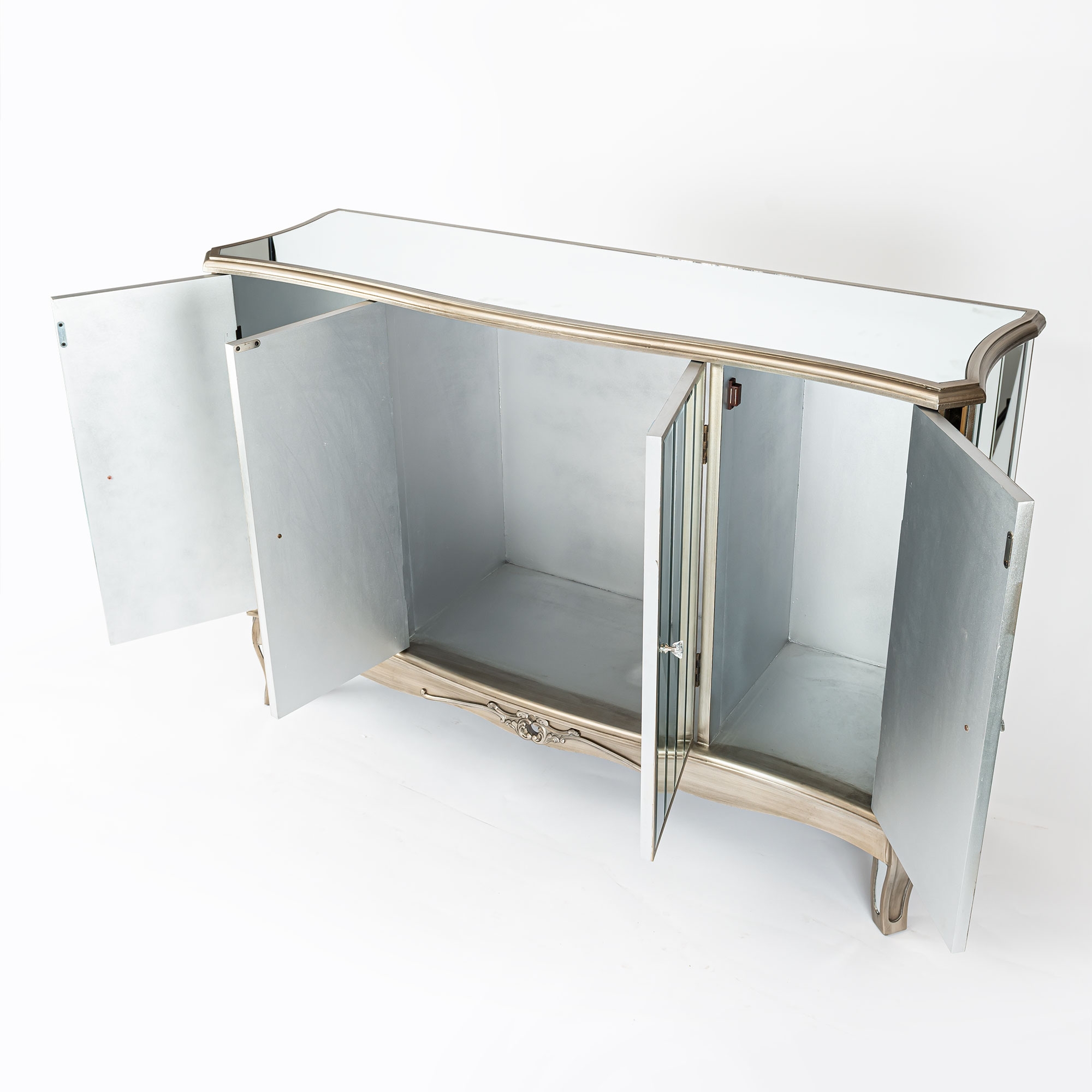 Annabelle Mirrored Sideboard Cabinet - Antique Silver