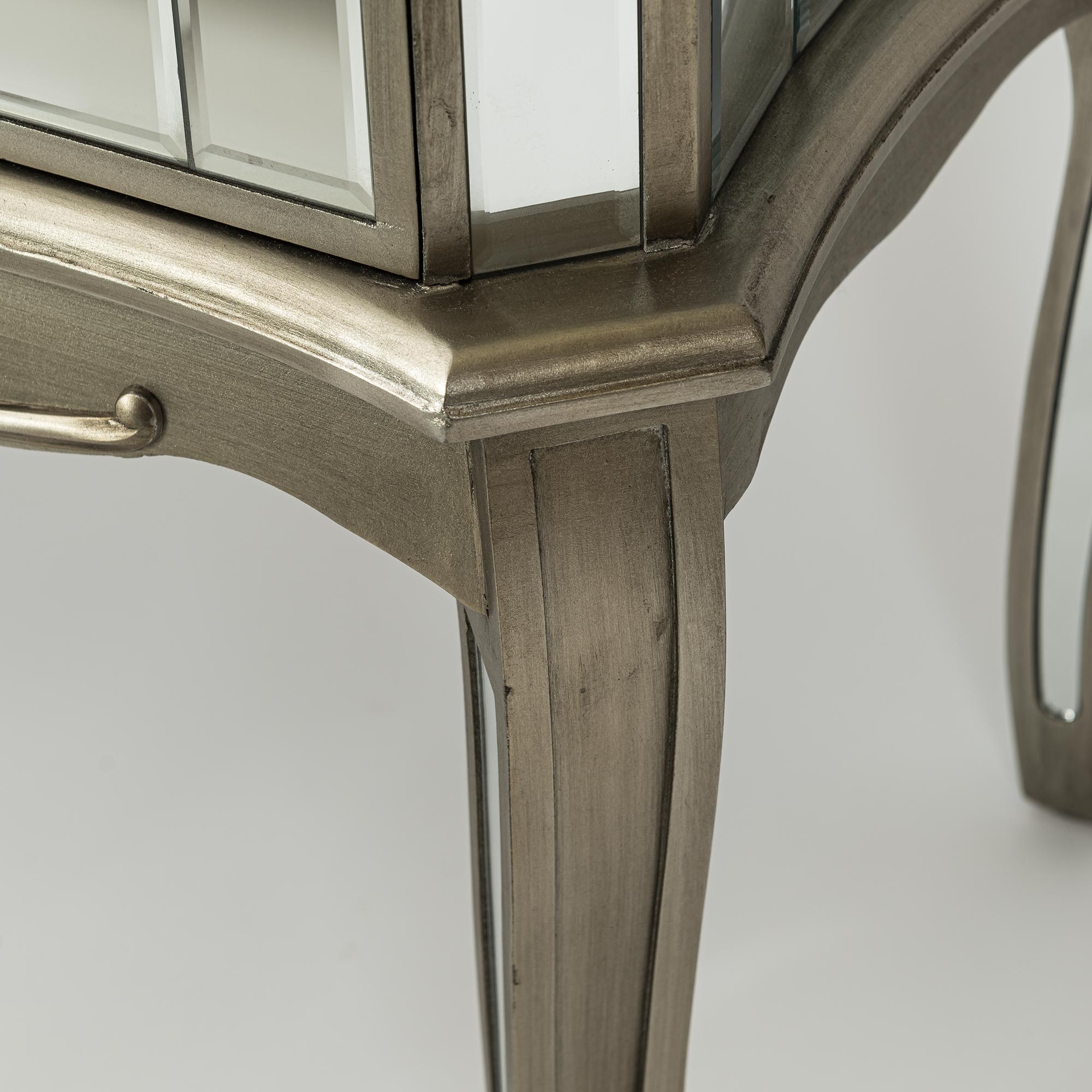 Annabelle Mirrored Chest of Drawers - Antique Silver