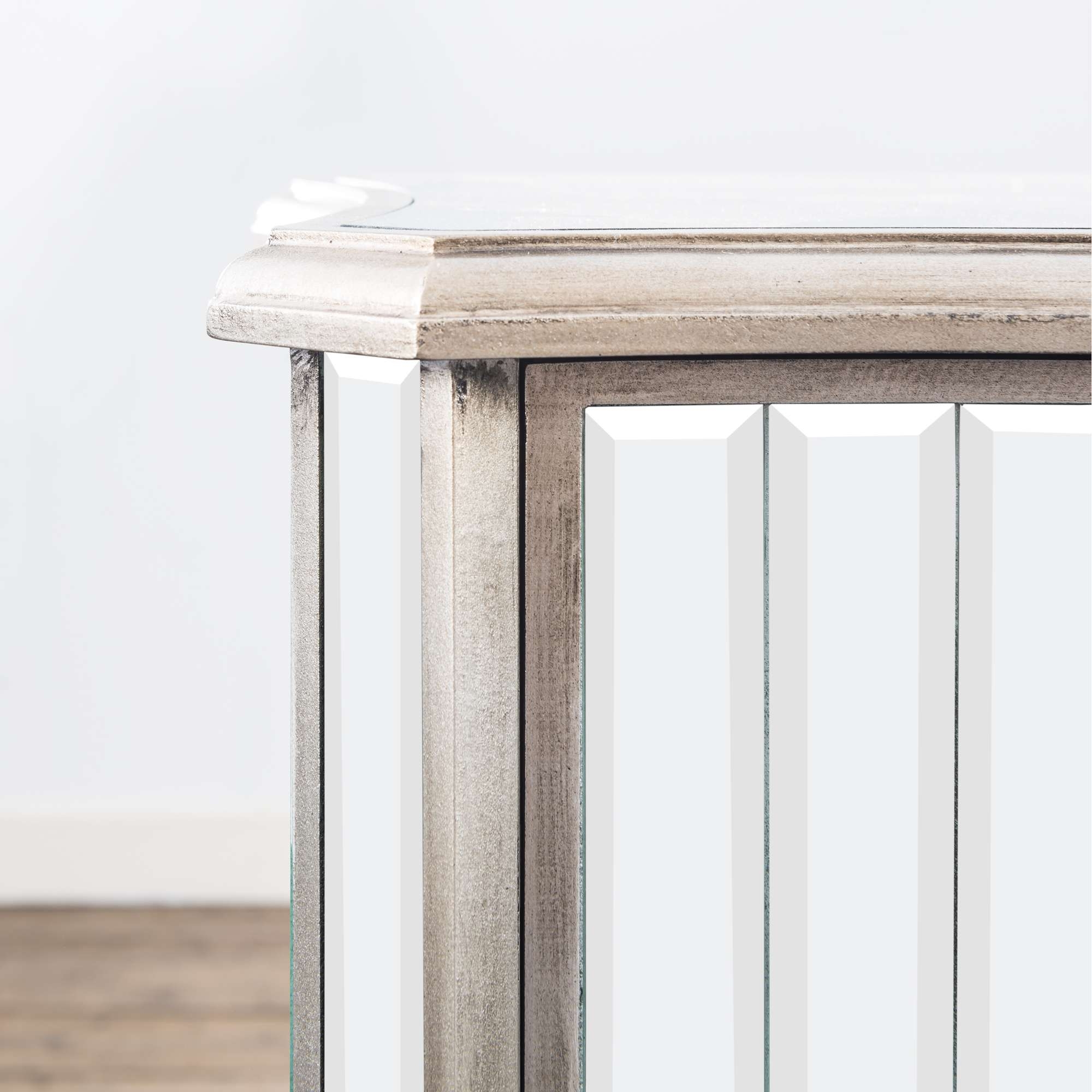 Annabelle Mirrored Chest of Drawers - Antique Silver