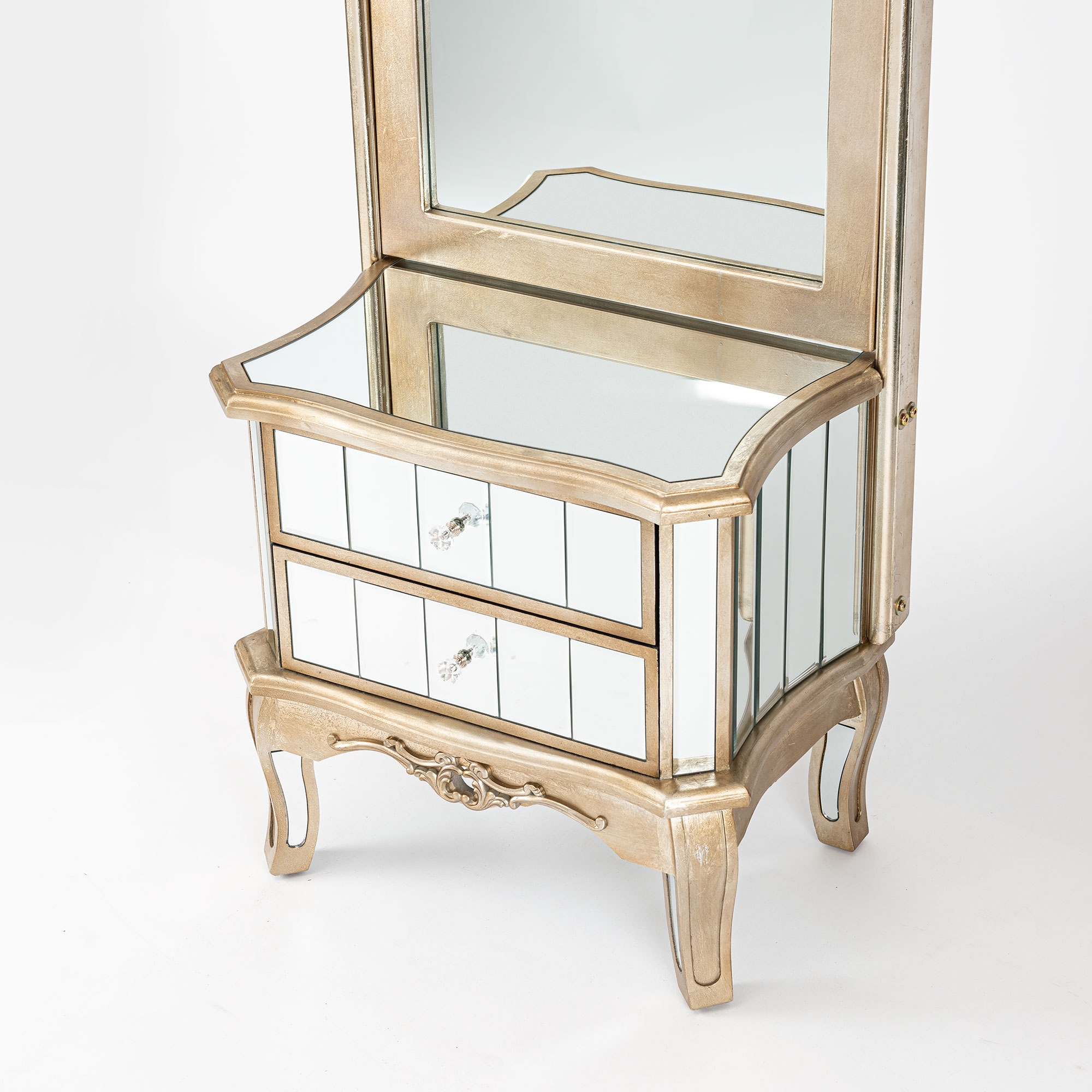 Annabelle Full Length Mirror - Champagne Silver Gilt Leaf