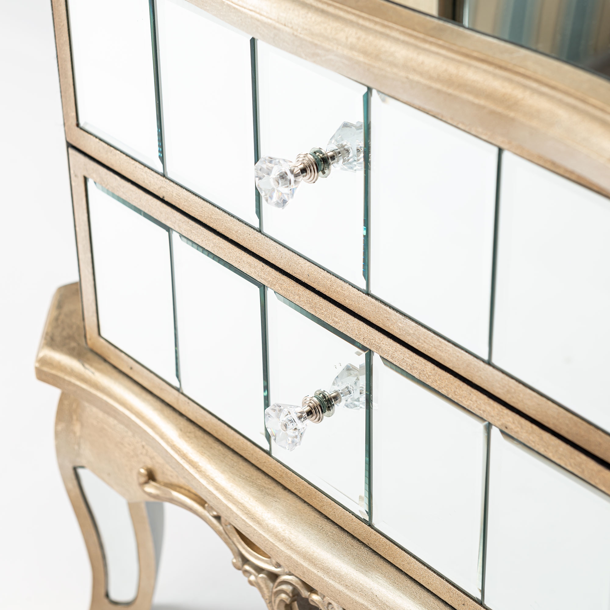Annabelle Full Length Mirror - Champagne Silver Gilt Leaf