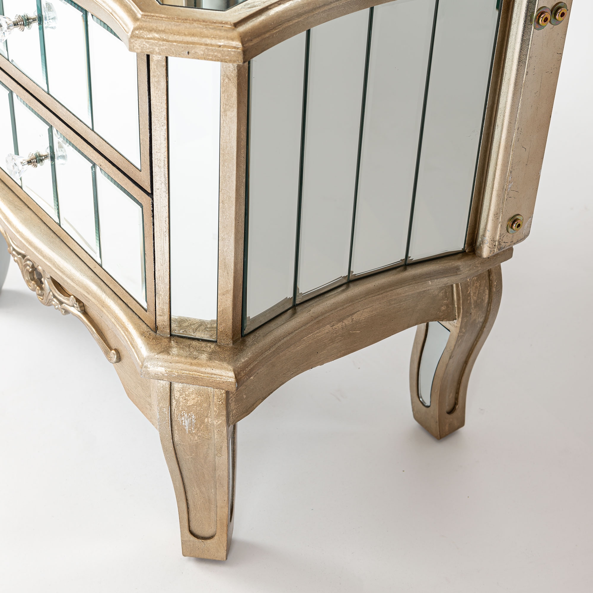 Annabelle Full Length Mirror - Champagne Silver Gilt Leaf