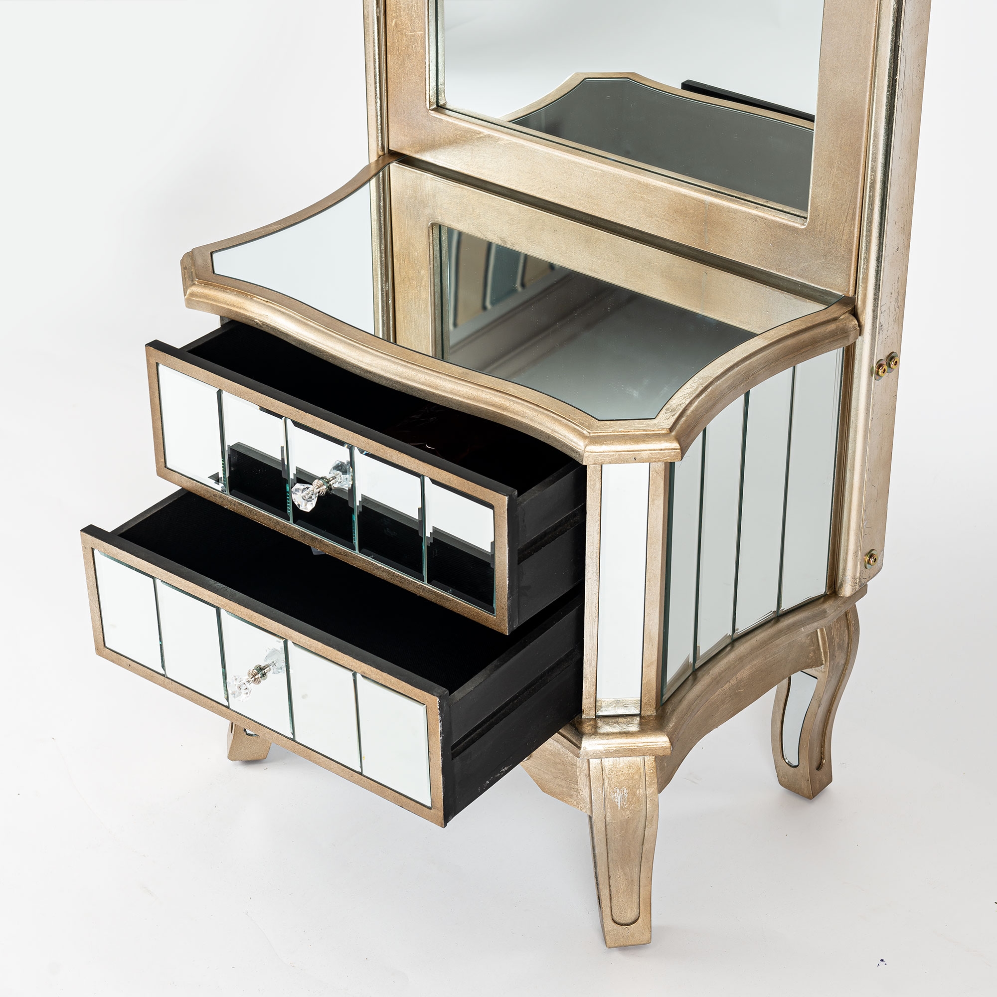 Annabelle Full Length Mirror - Champagne Silver Gilt Leaf