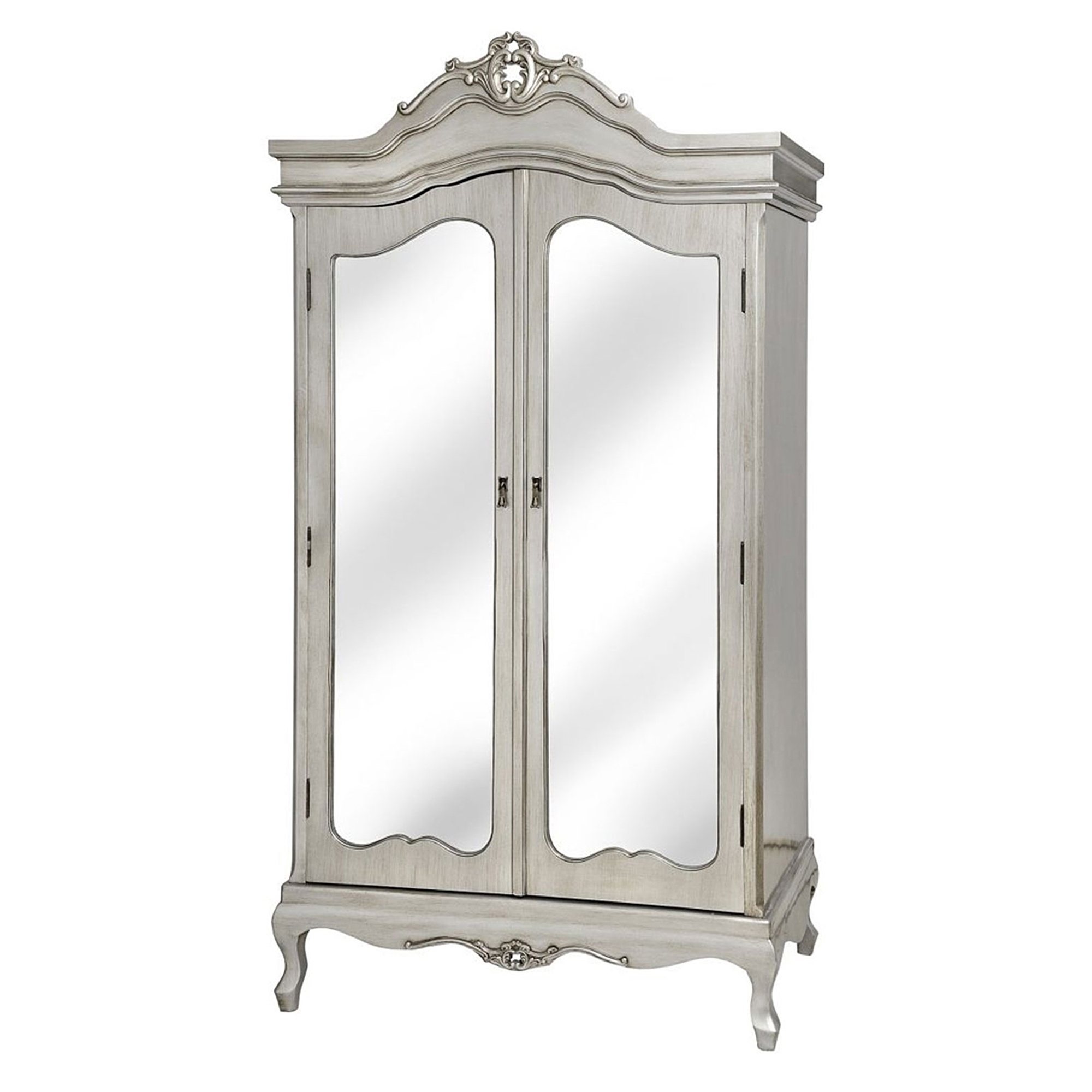 Annabelle Mirrored Wardrobe - Champagne Silver Gilt Leaf