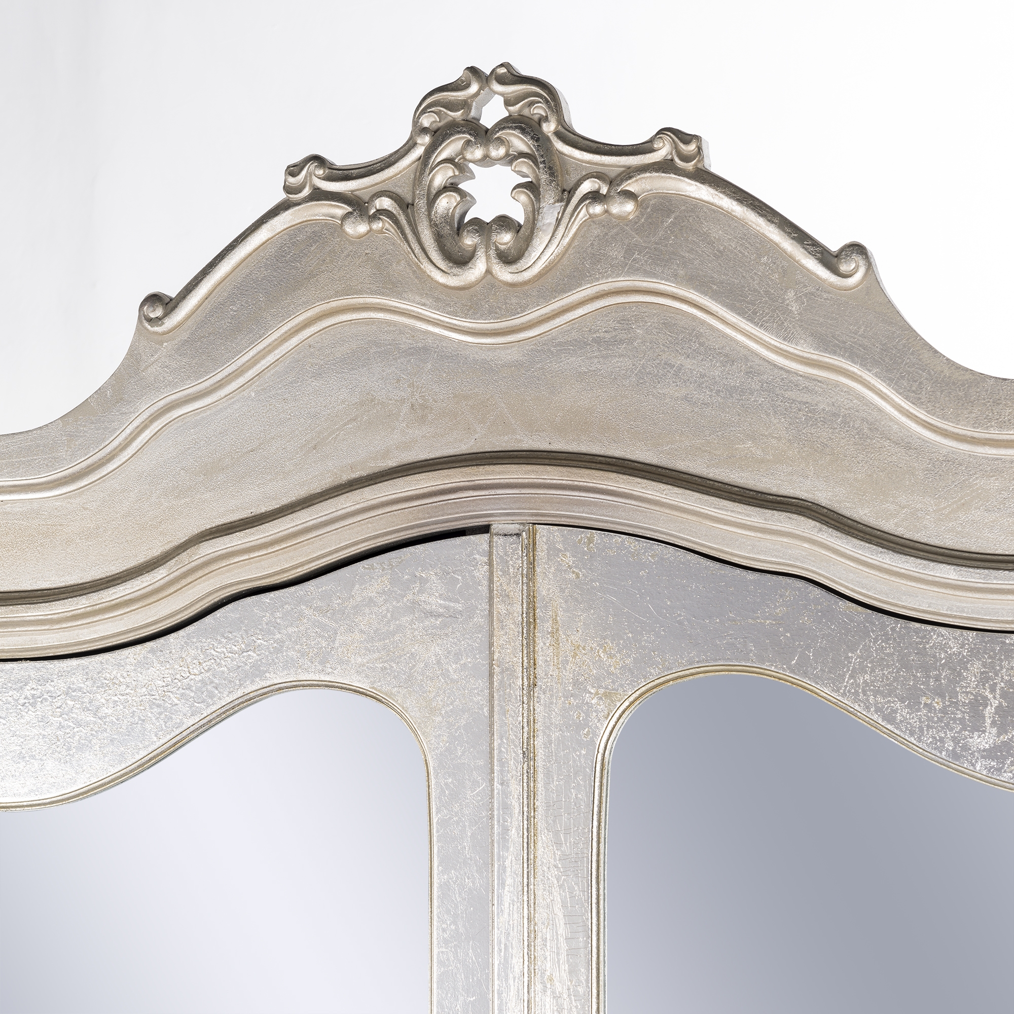 Annabelle Mirrored Wardrobe - Champagne Silver Gilt Leaf