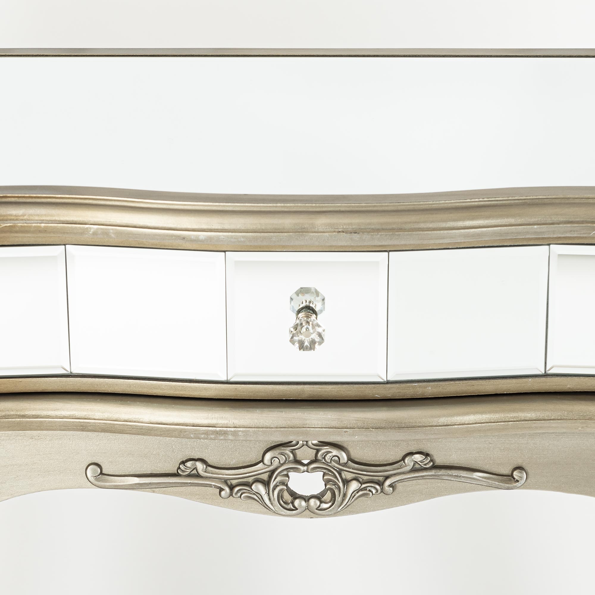 Annabelle Mirrored Dressing Table - Antique Silver