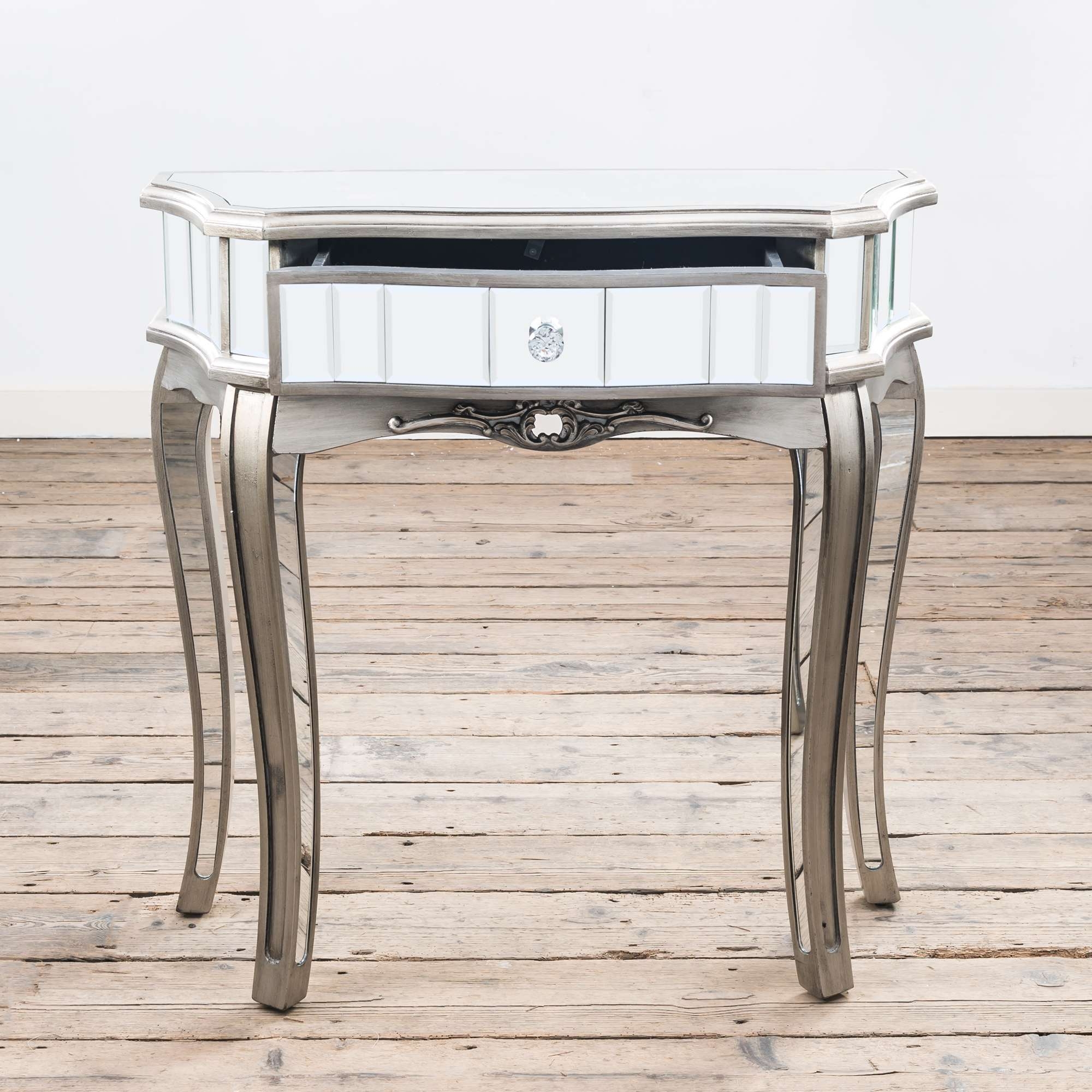 Annabelle Mirrored Dressing Table - Antique Silver