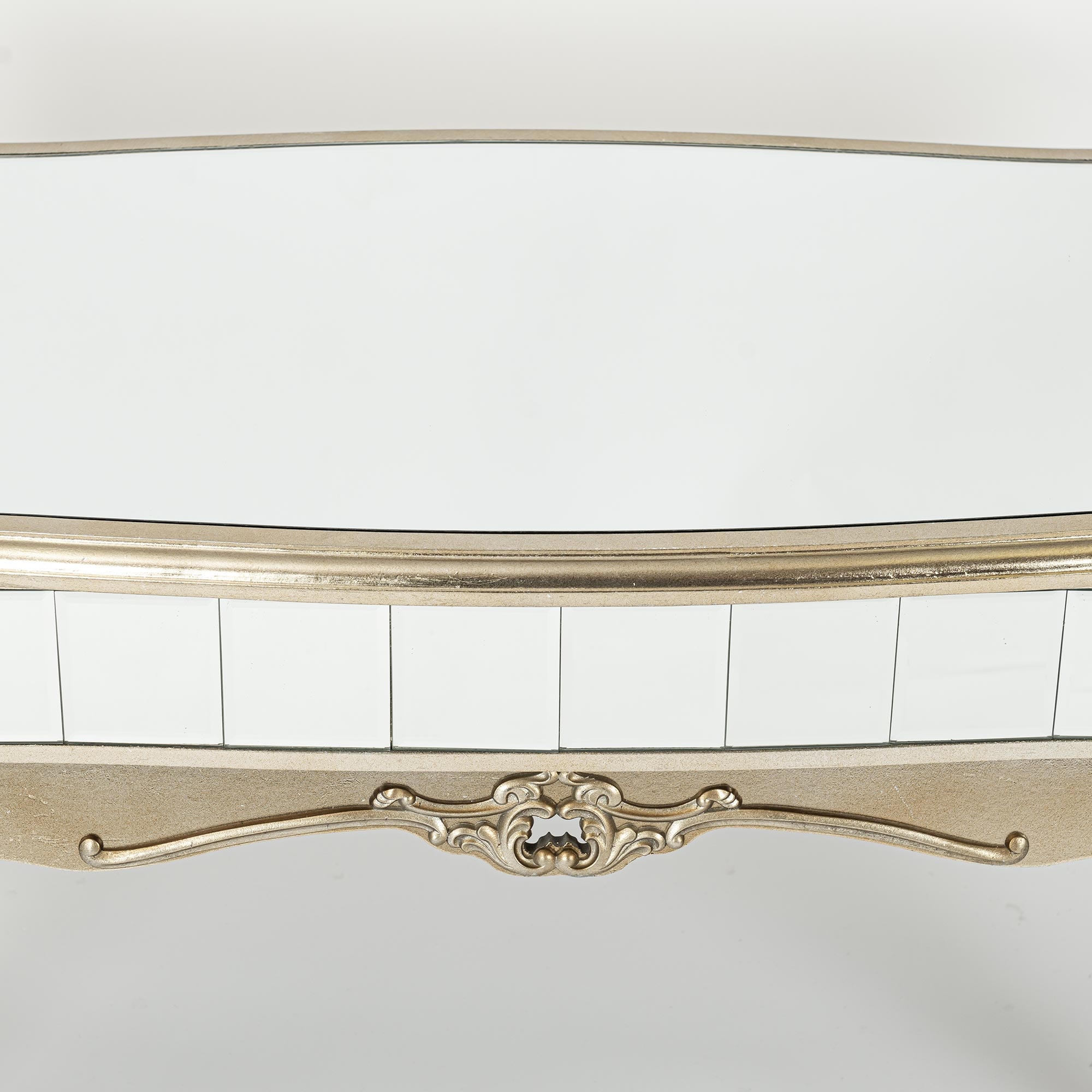 Annabelle Mirrored Coffee Table - Champagne Silver Gilt Leaf