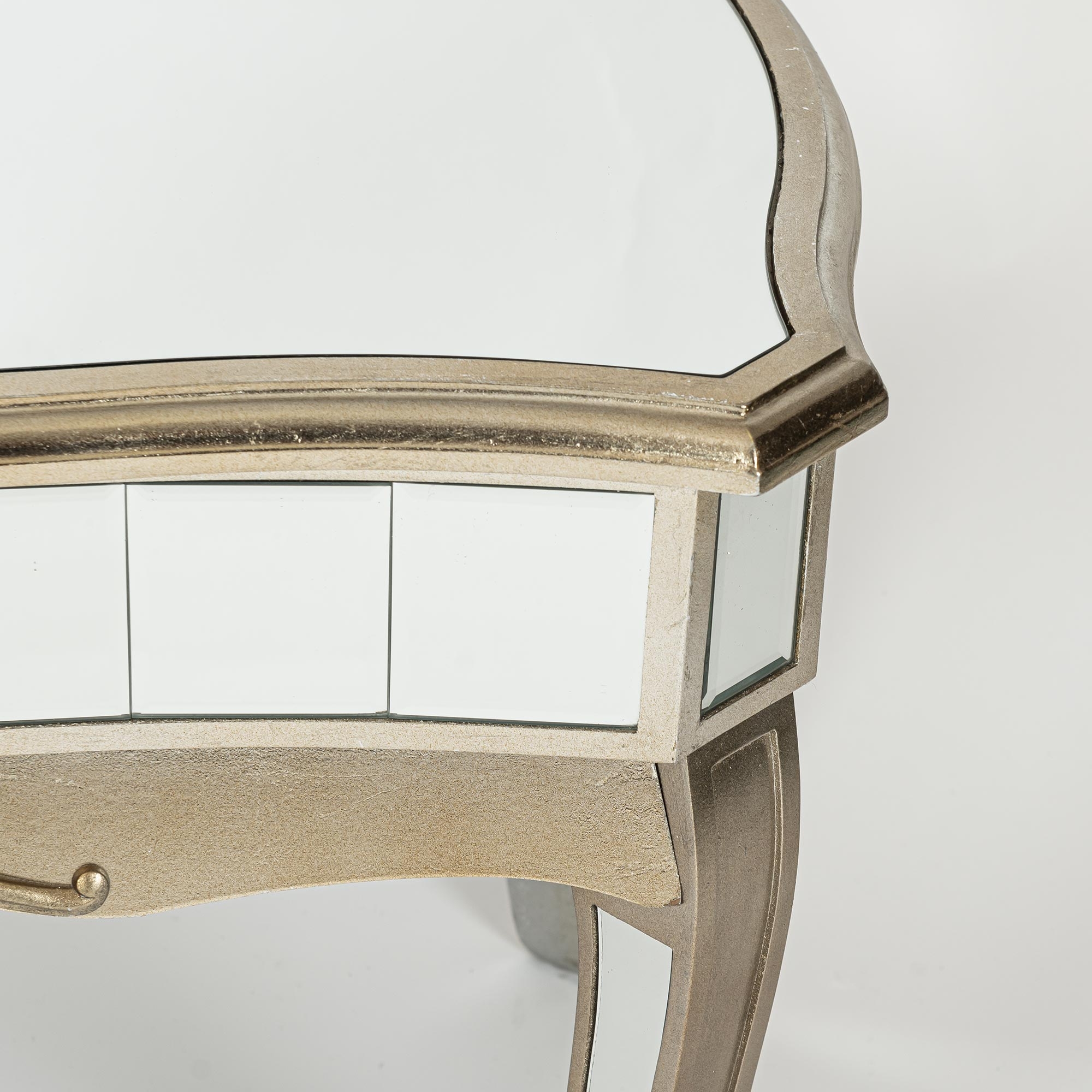 Annabelle Mirrored Coffee Table - Champagne Silver Gilt Leaf