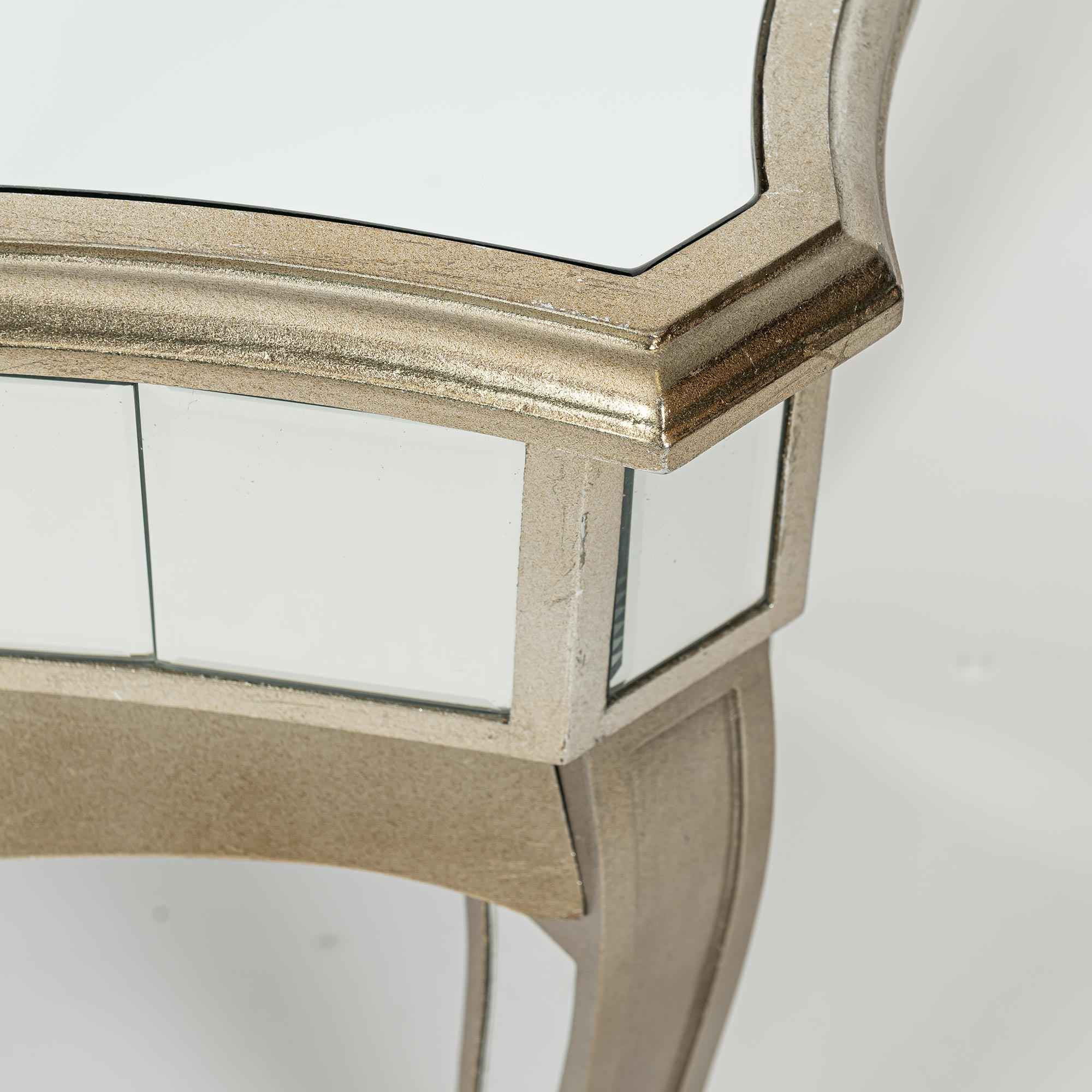 Annabelle Mirrored Coffee Table - Champagne Silver Gilt Leaf
