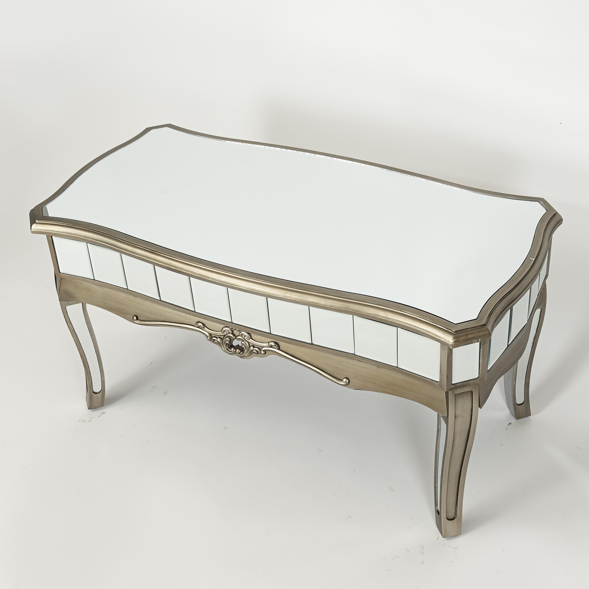 Annabelle Mirrored Coffee Table - Antique Silver