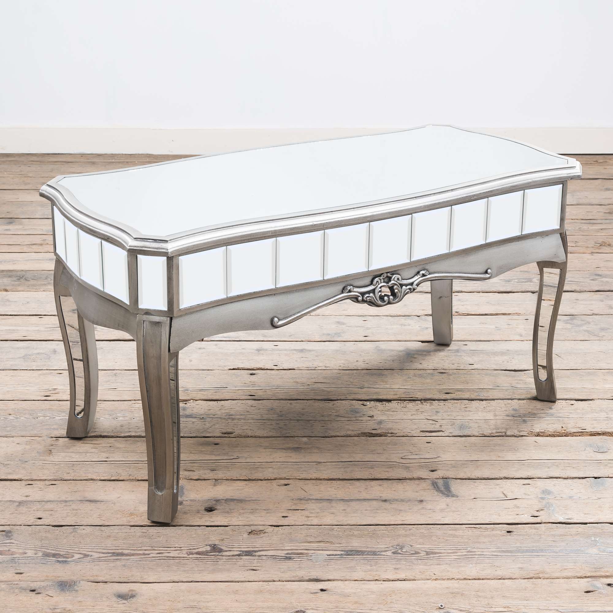 Annabelle Mirrored Coffee Table - Antique Silver