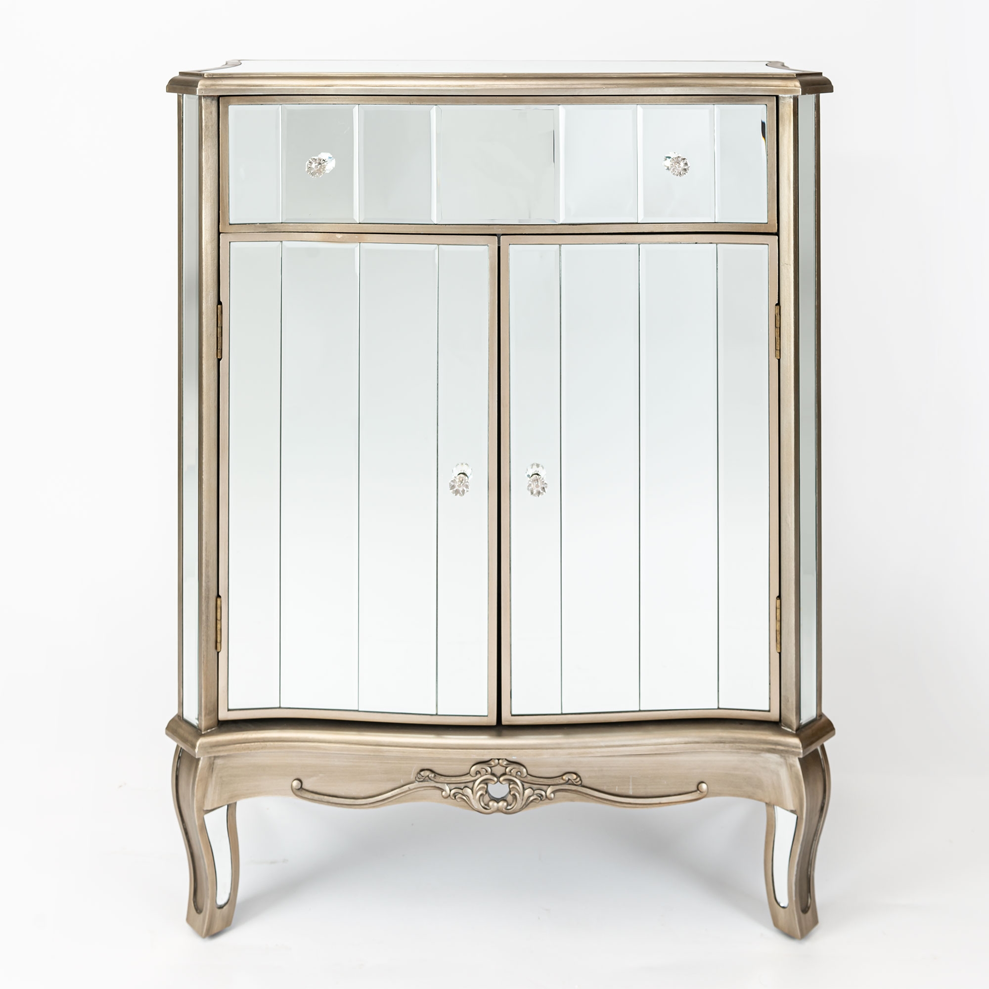 Annabelle Mirrored Sideboard Cabinet - Antique Silver