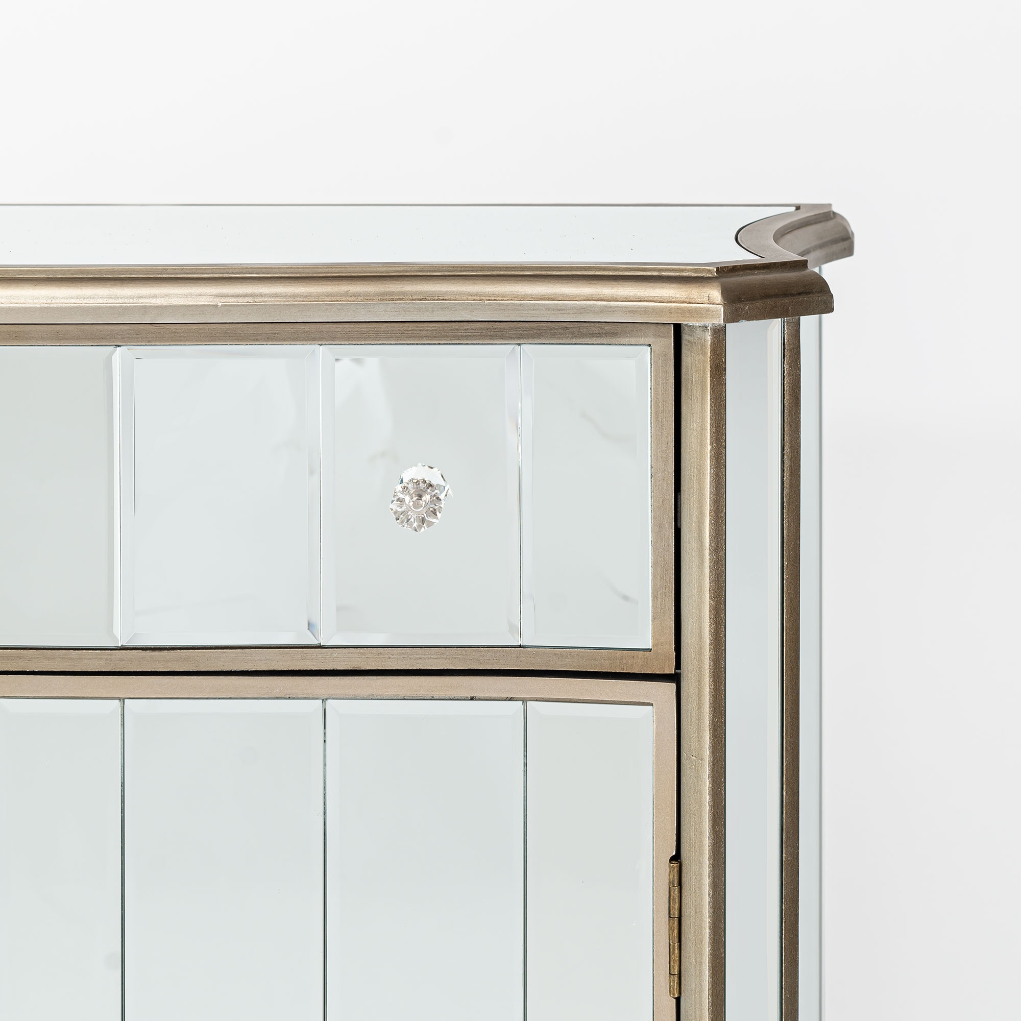 Annabelle Mirrored Sideboard Cabinet - Antique Silver