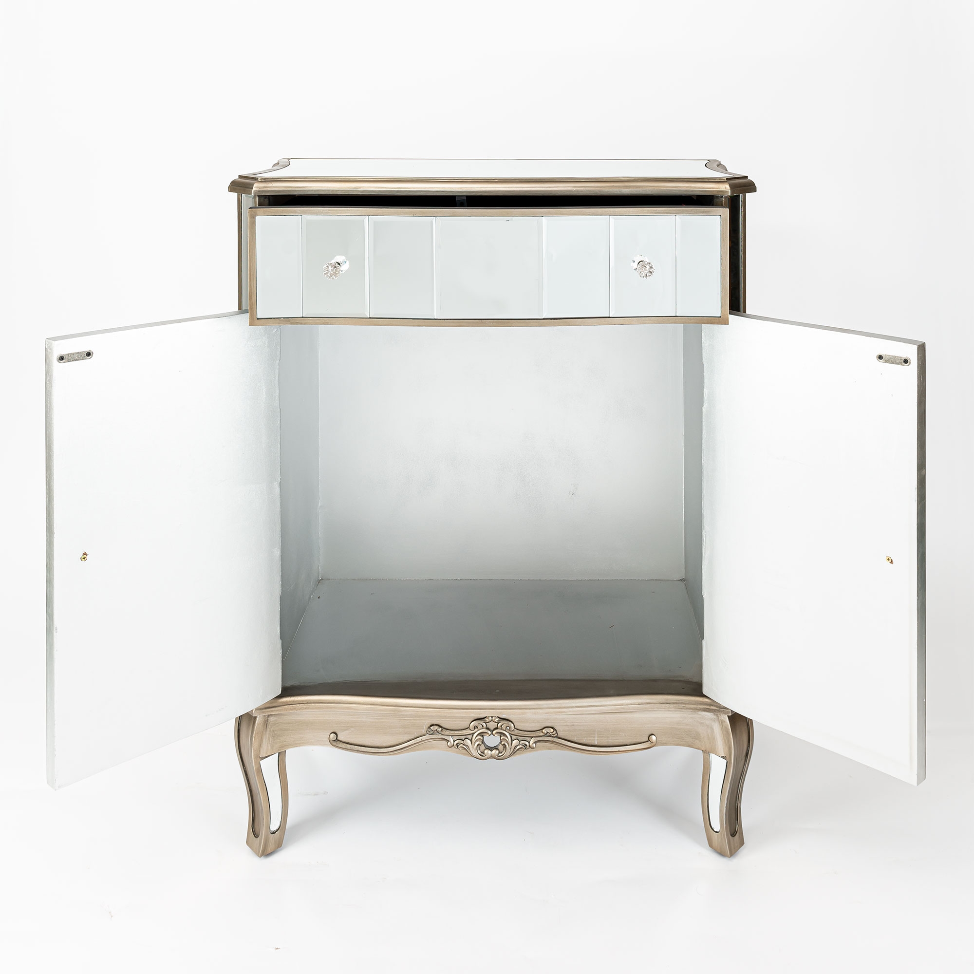 Annabelle Mirrored Sideboard Cabinet - Antique Silver