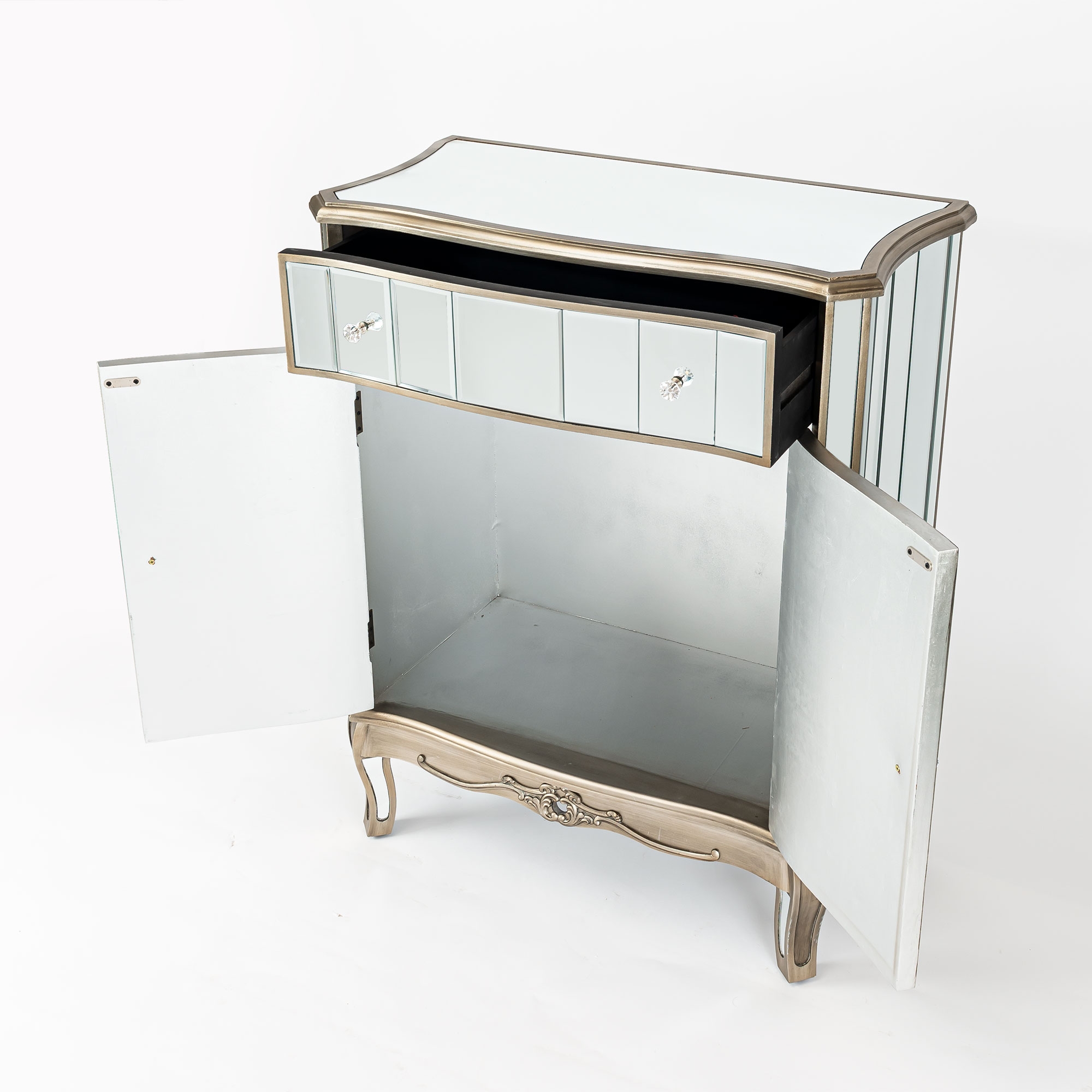 Annabelle Mirrored Sideboard Cabinet - Antique Silver