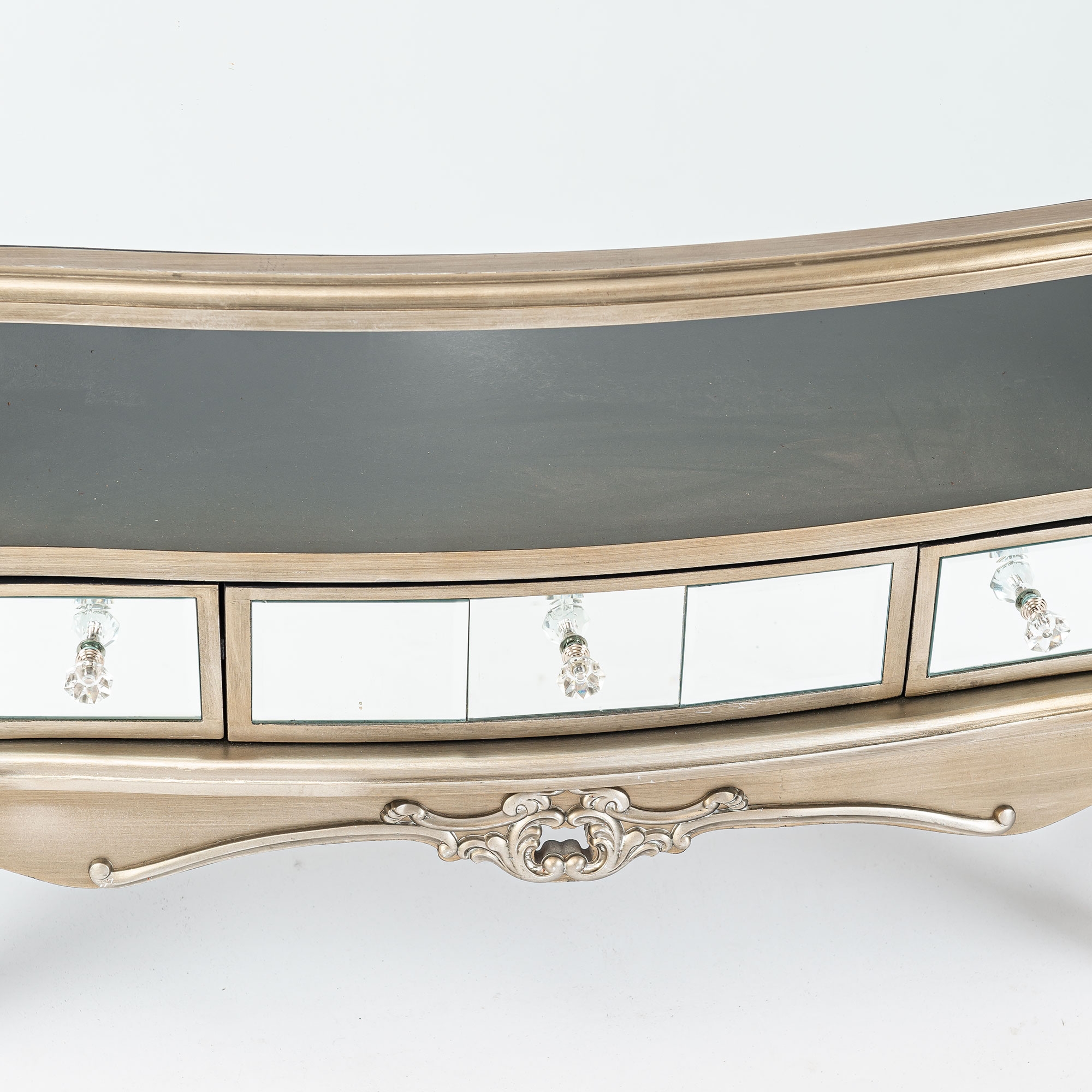 Annabelle Mirrored TV Media Unit - Antique Silver