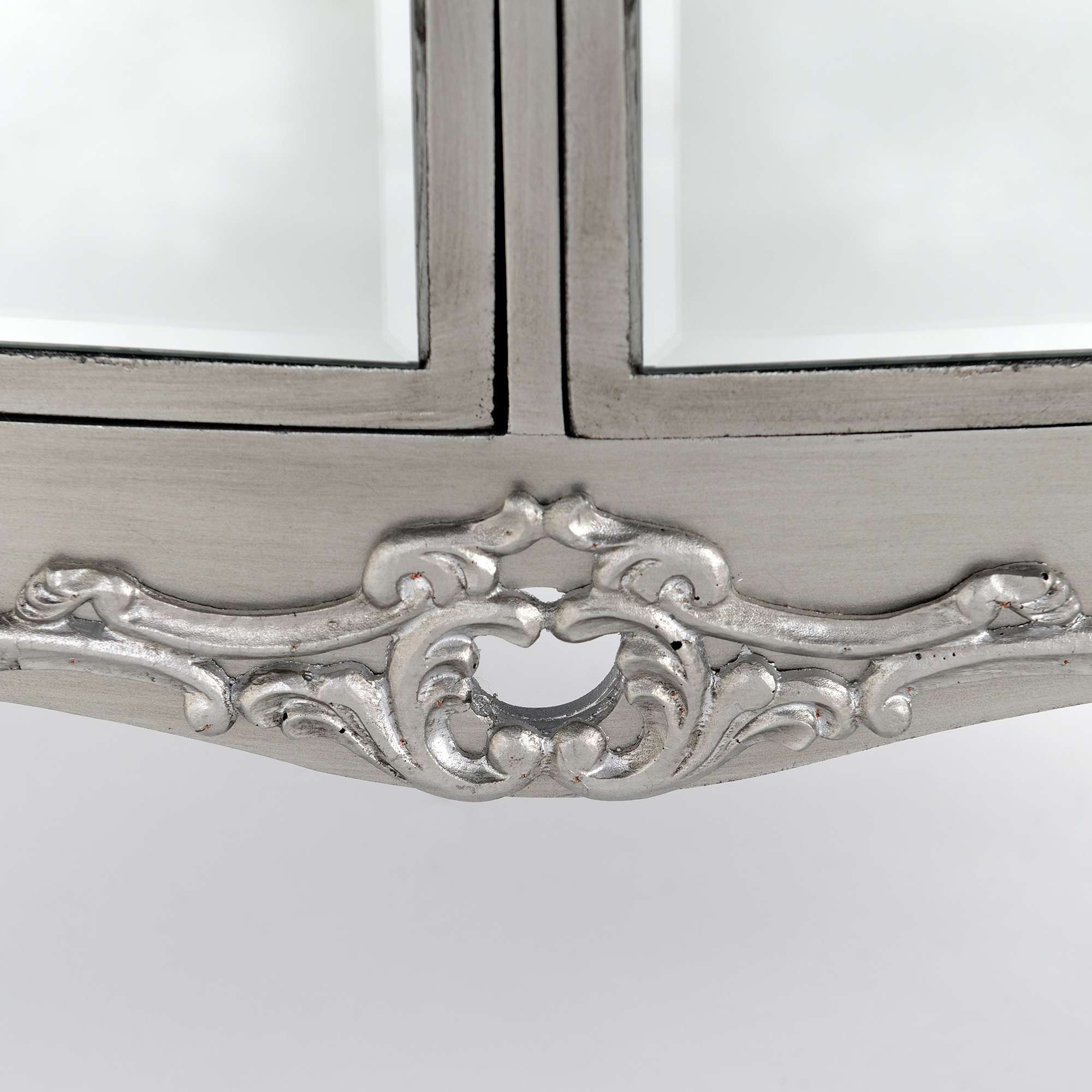 Annabelle Mirrored Corner TV Media Unit - Antique Silver