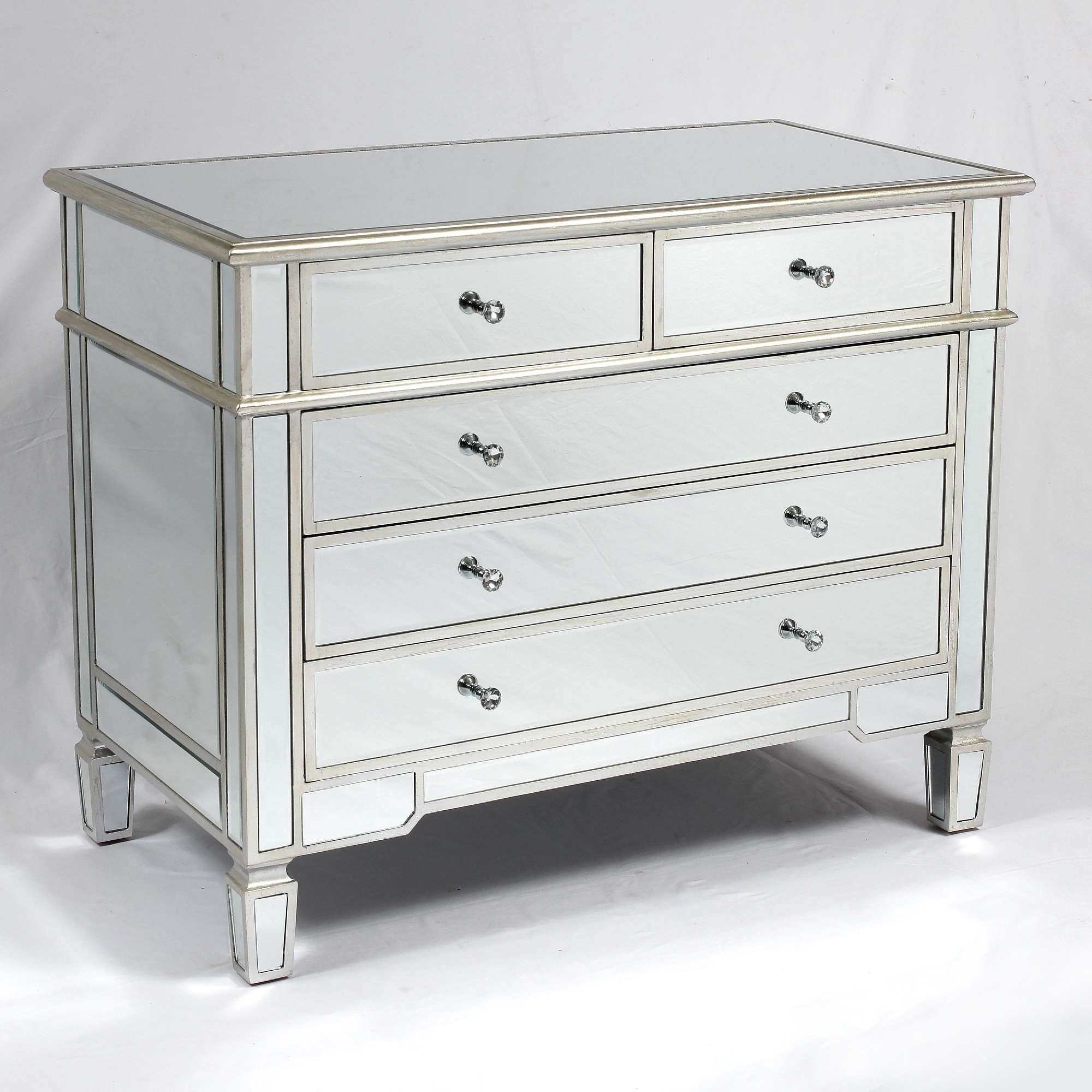 Genevieve Silver Two Over Three Chest of Drawers