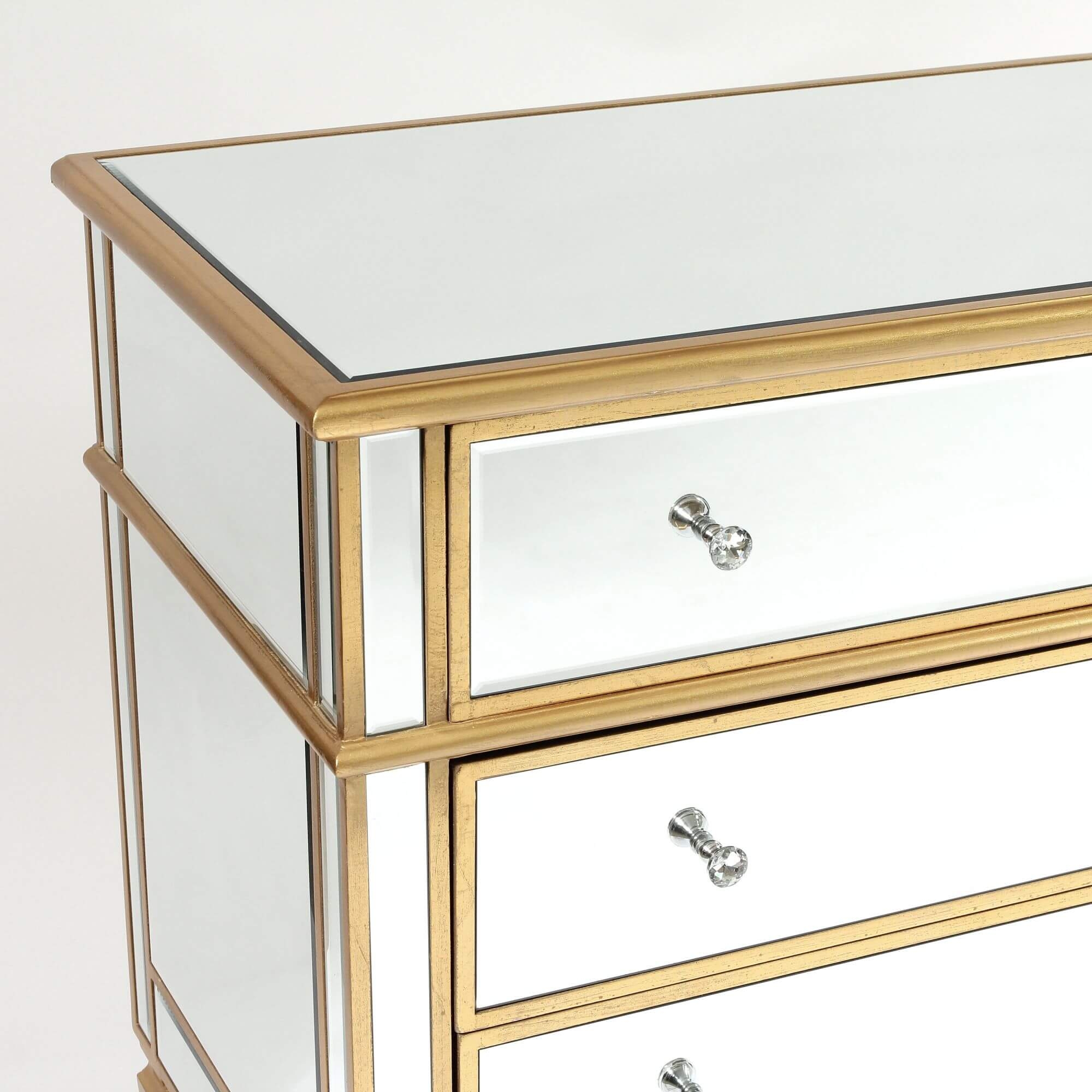 Genevieve Gold Six Drawer Mirrored Chest of Drawers