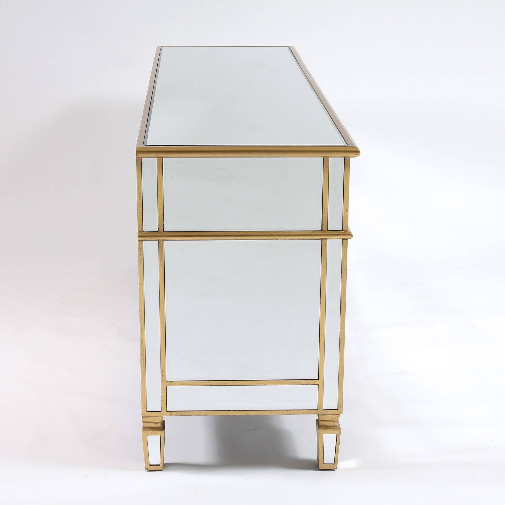 Genevieve Gold Six Drawer Mirrored Chest of Drawers