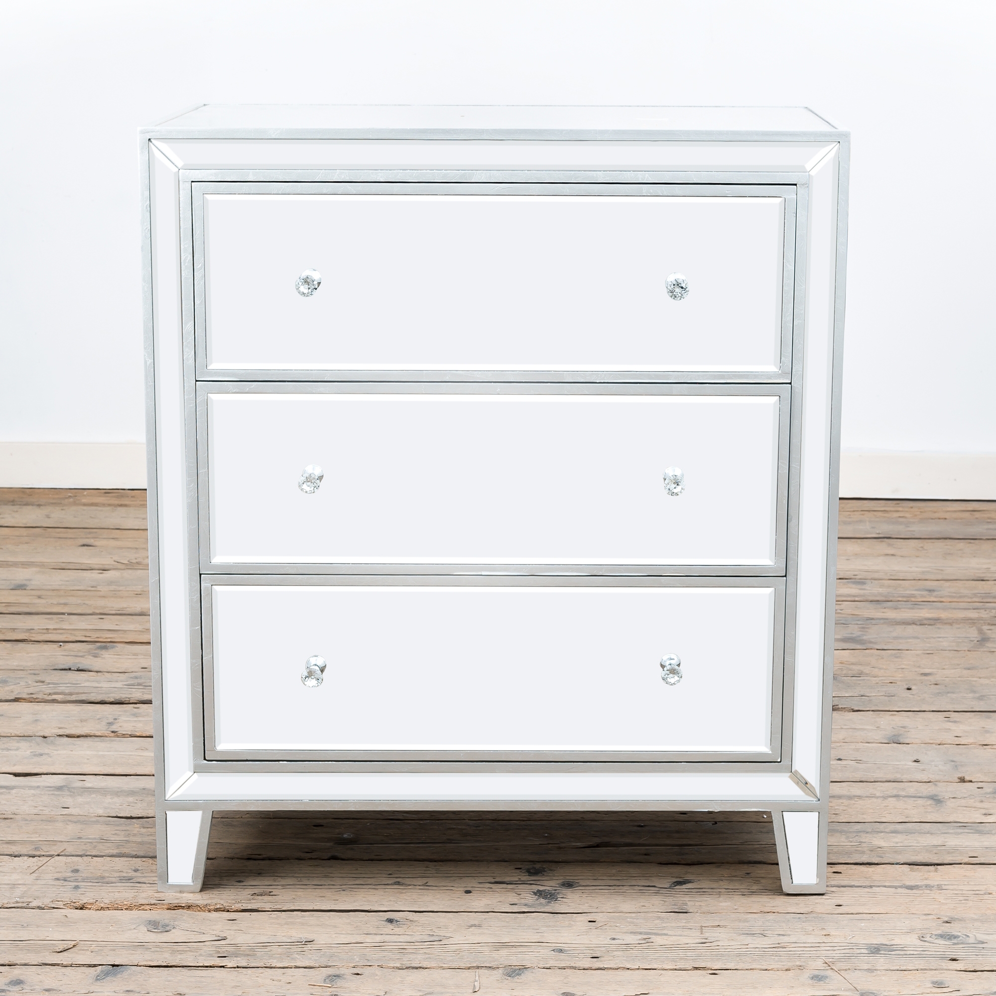 Argenti Mirrored Chest of Drawers - Silver Leaf