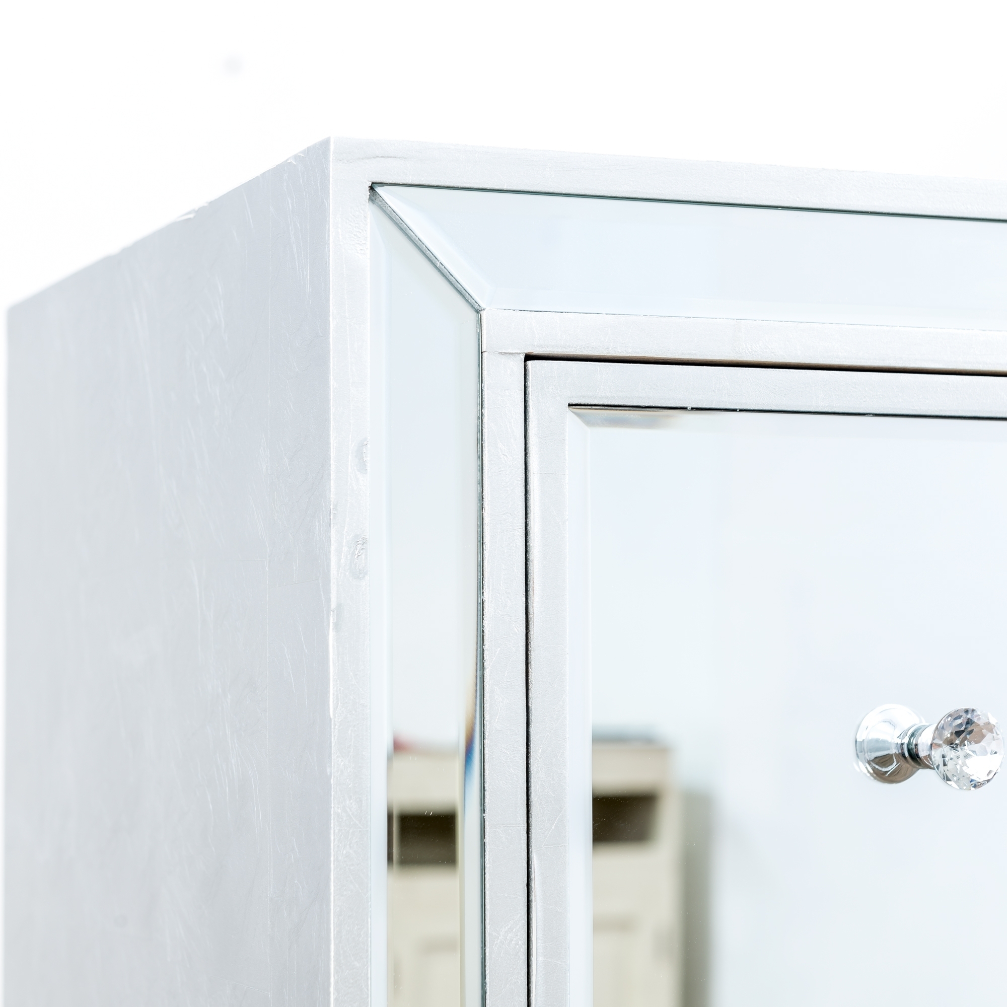Argenti Mirrored Chest of Drawers - Silver Leaf