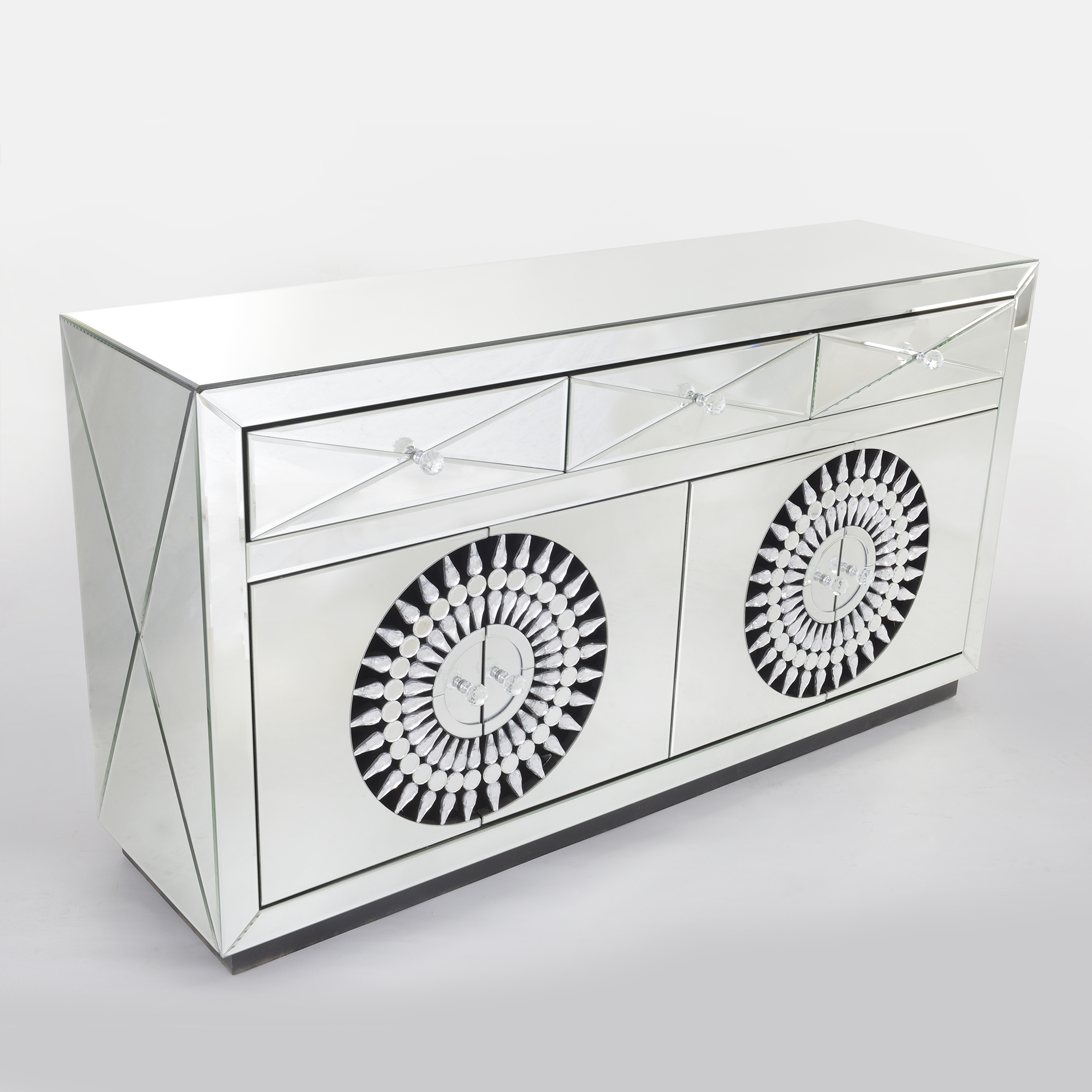 Apollo Crystal Mirrored Sideboard Cabinet
