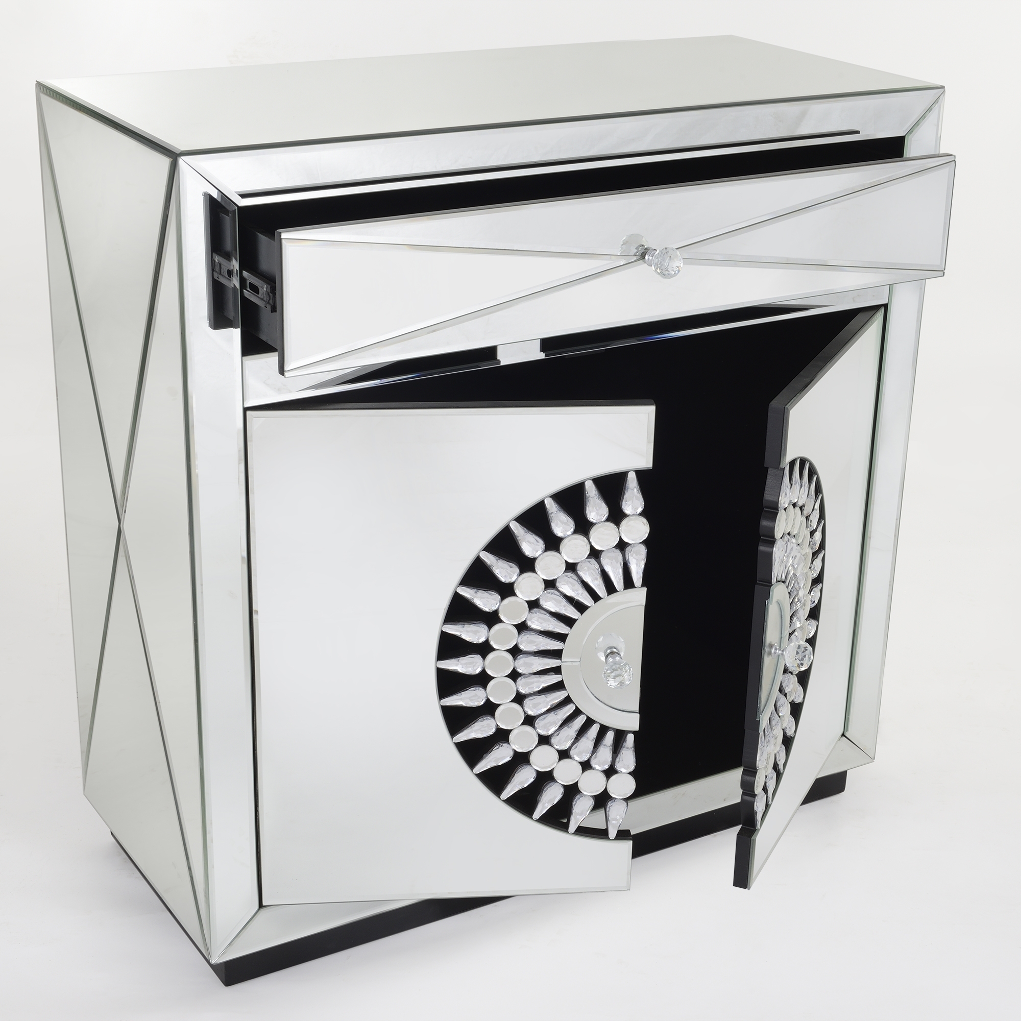 Apollo Crystal Mirrored Sideboard Cabinet