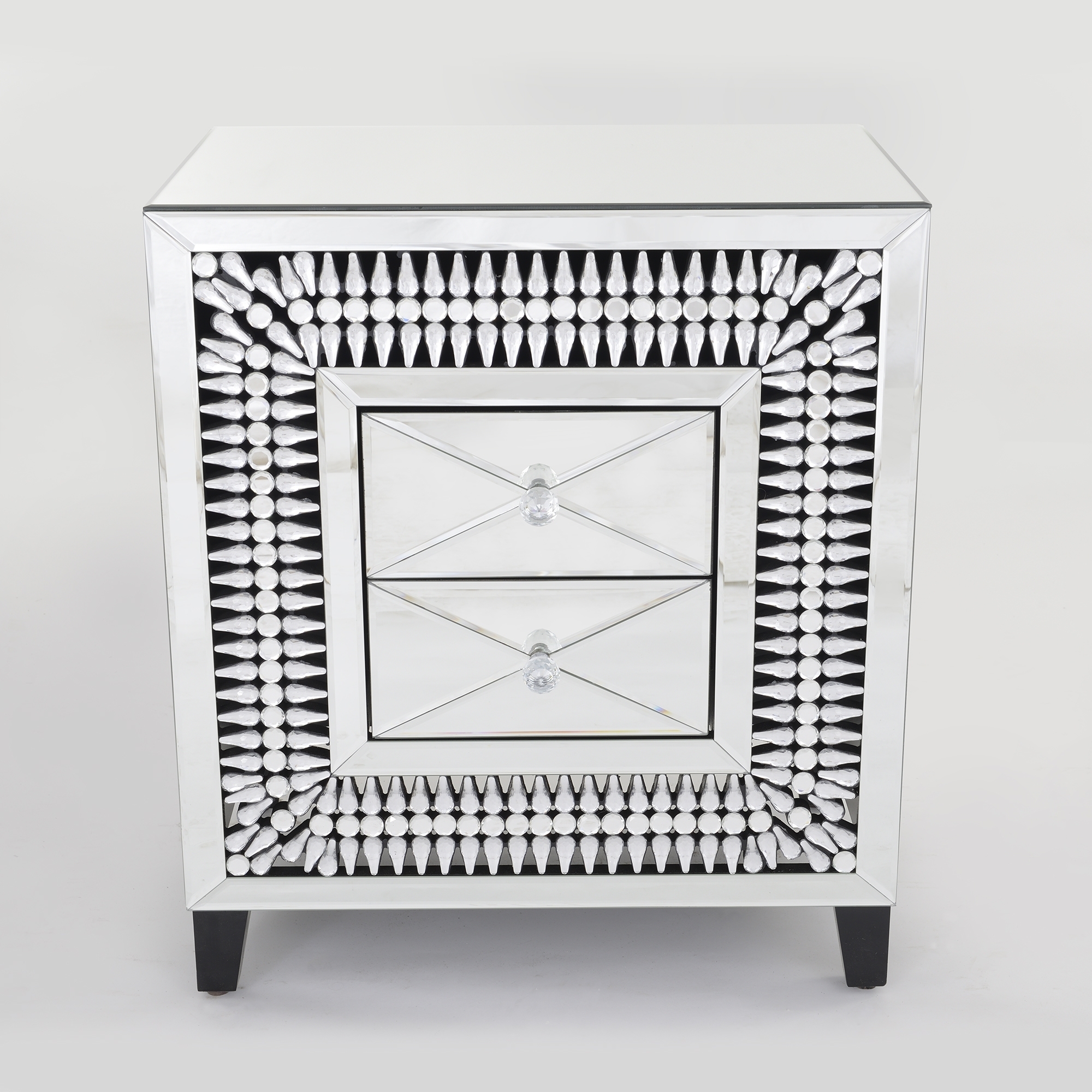 Apollo Crystal Mirrored Bedside Table