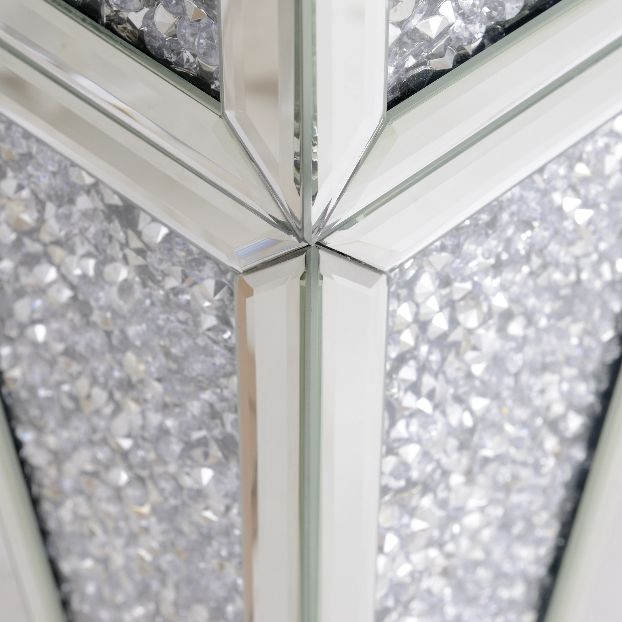 Crushed Diamond Crystal Console Dressing Table - Mirrored
