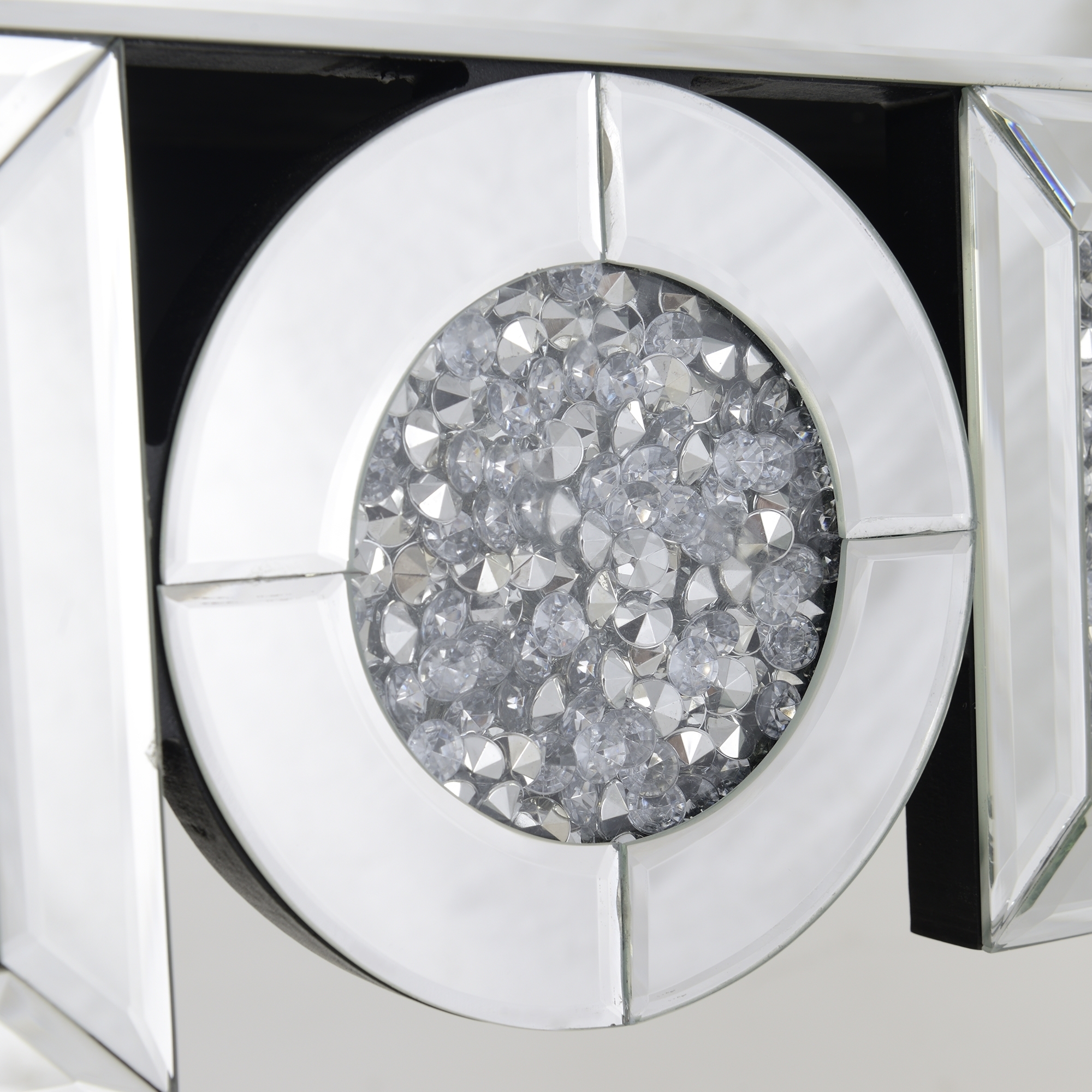 Crushed Diamond Crystal Console Dressing Table - Mirrored