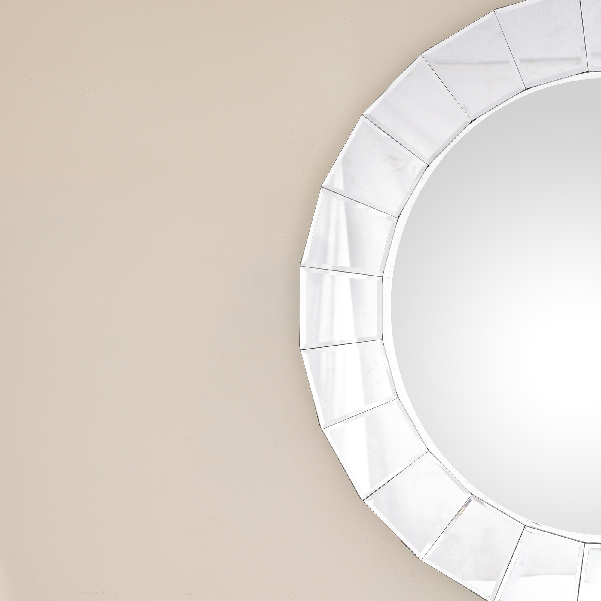 Venetian Mirror with Square Shaped Mirrored Bezels