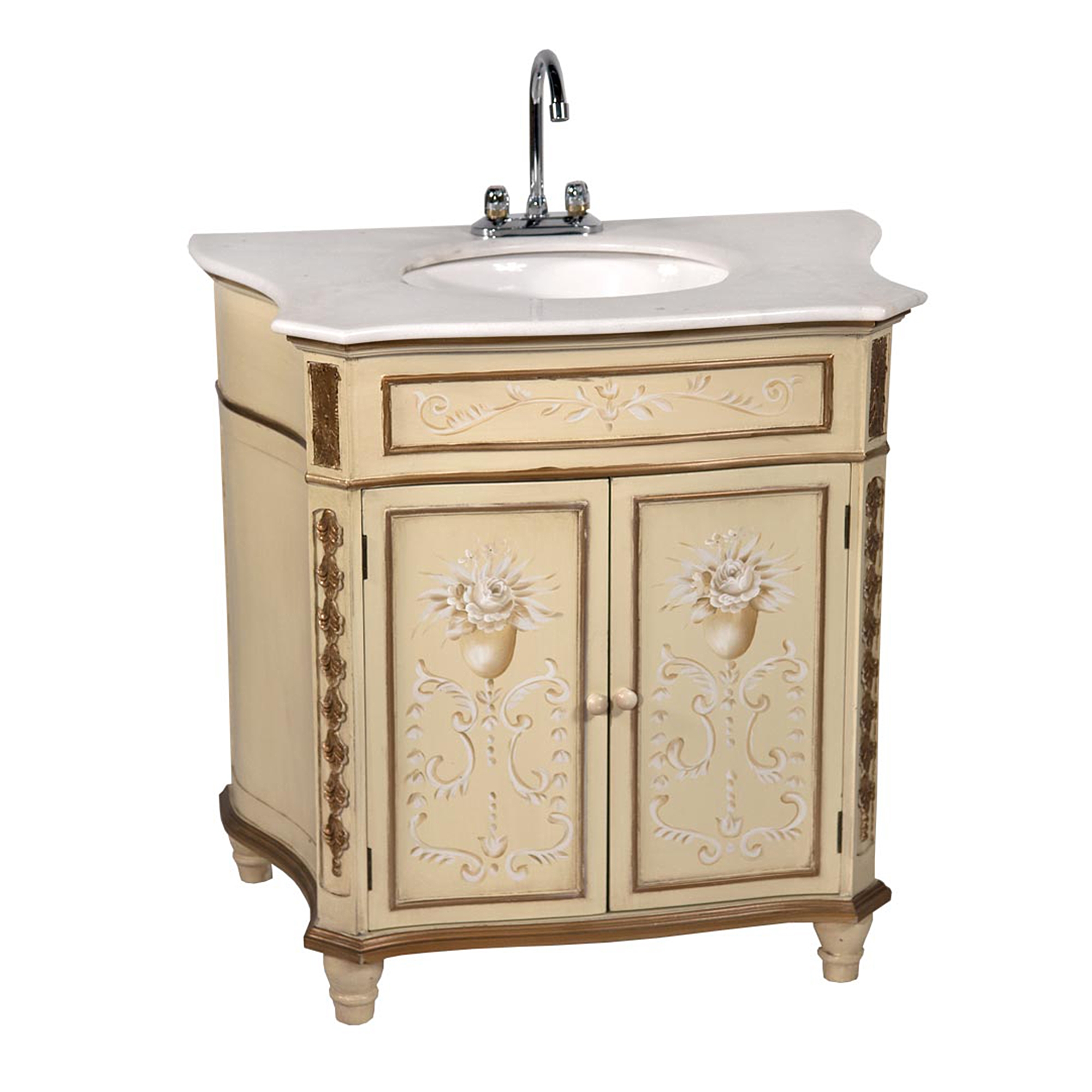 Rosasea Sink with Cabinet - Cream