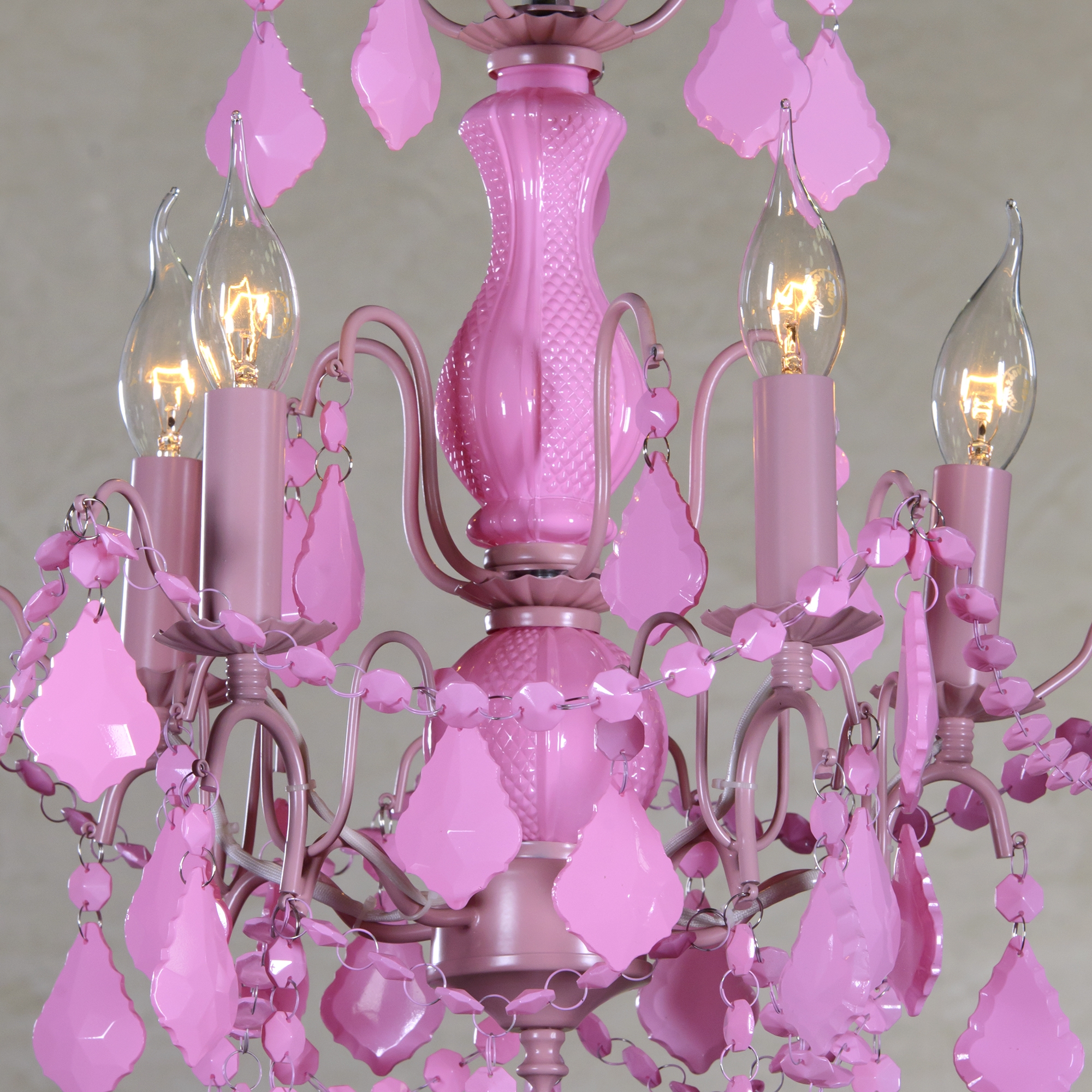 Charlotte 5 Light Chandelier - Pink
